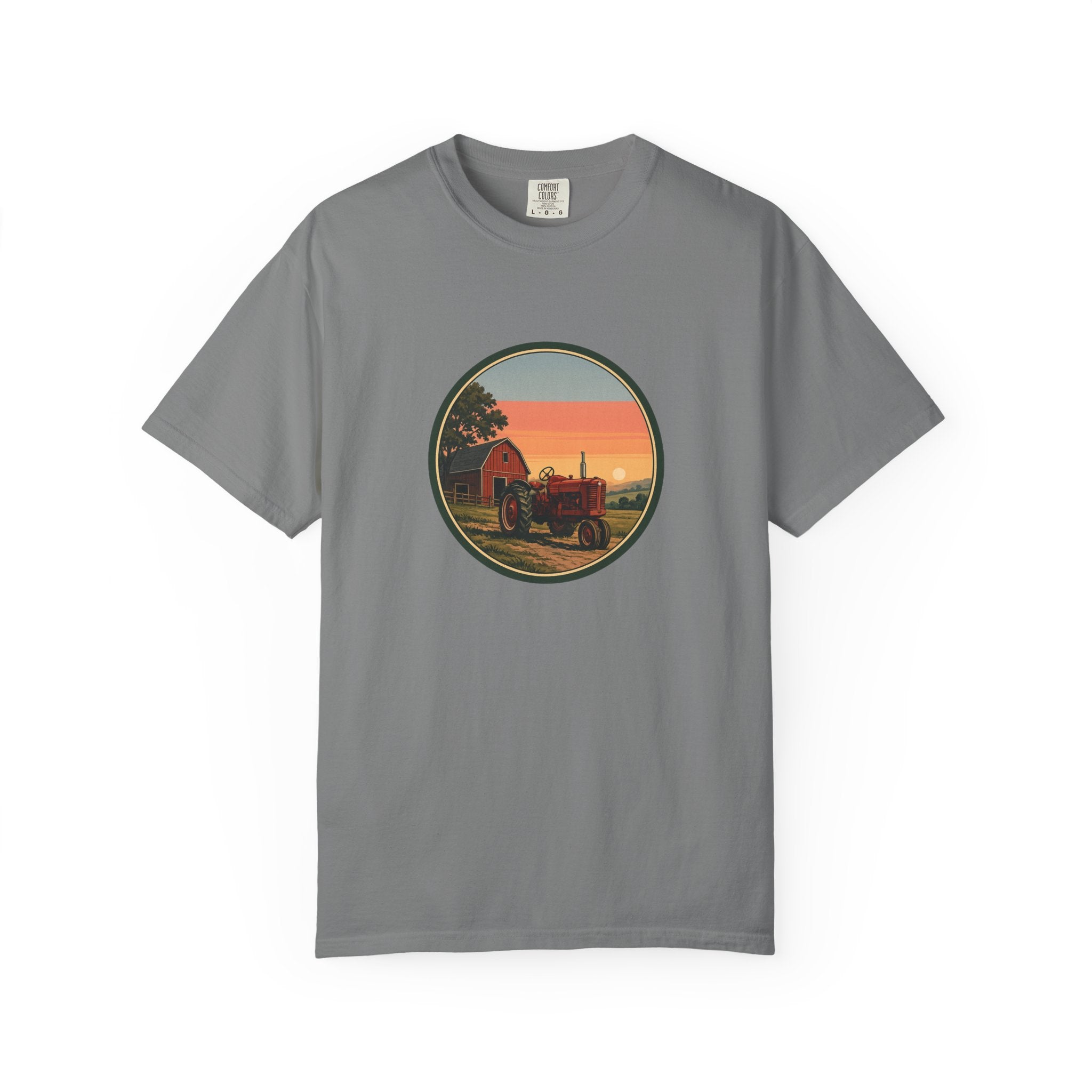 Vintage Farm Tractor Sunset T-Shirt