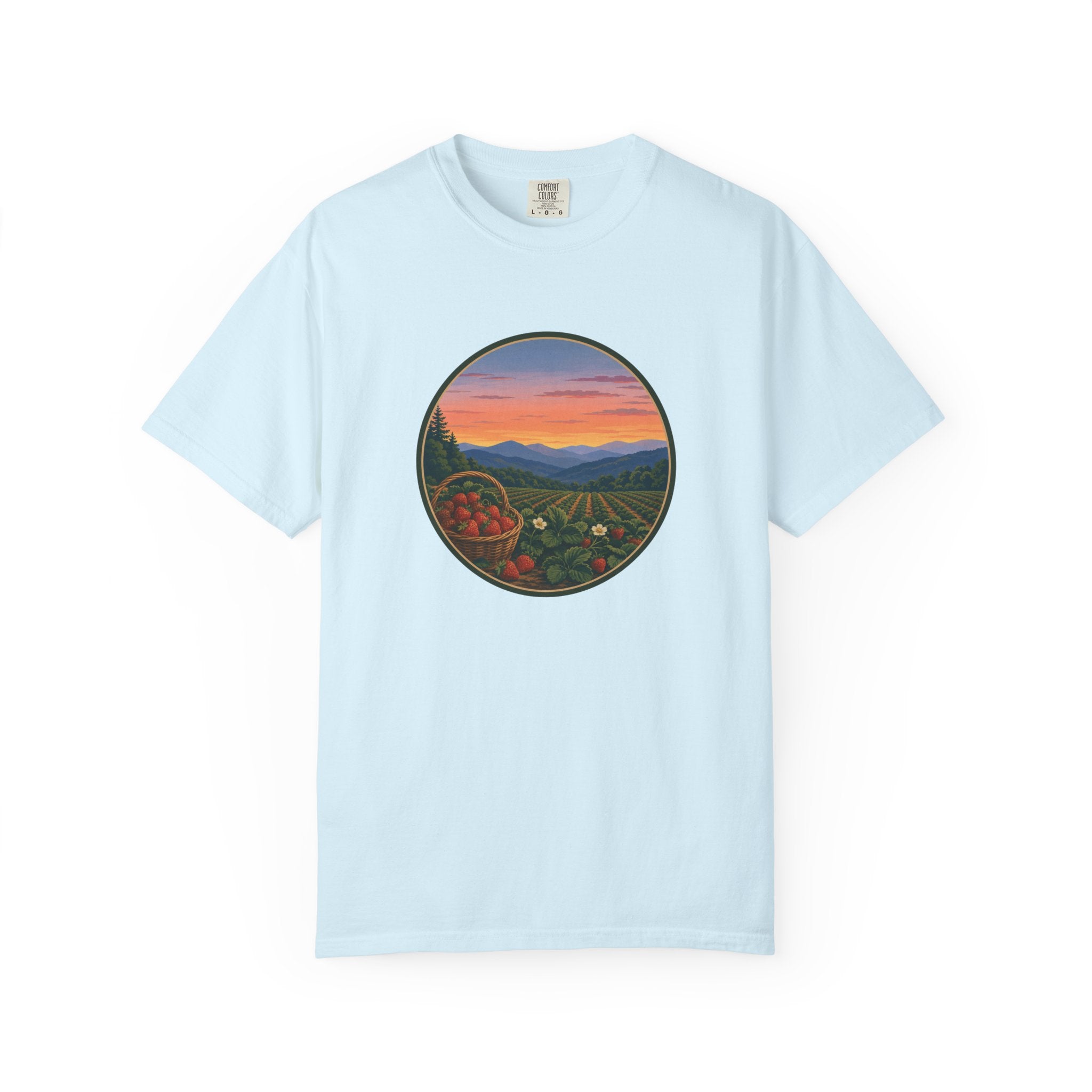 Sunset Strawberry Patch Scenic Tee