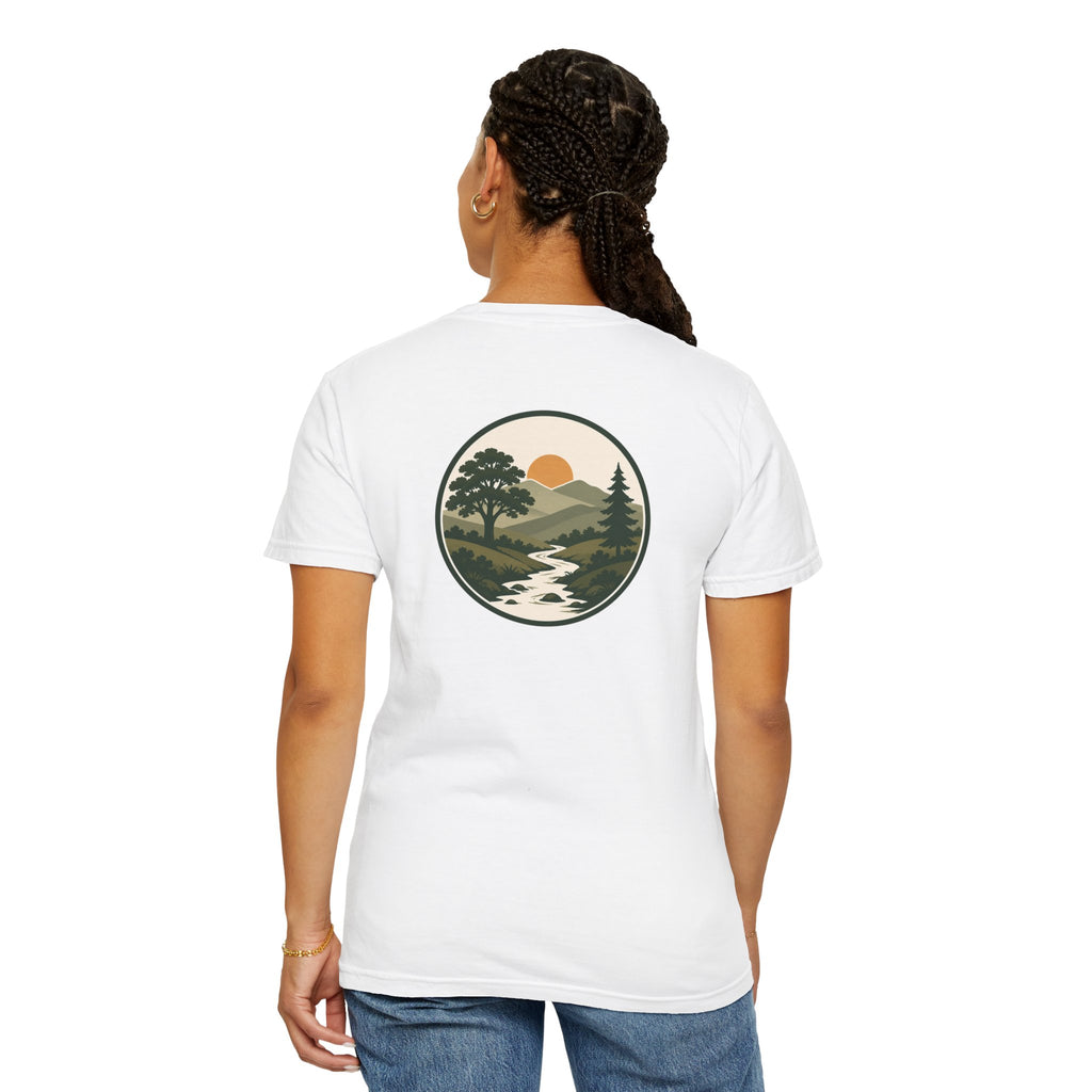 Simple Goodness Official Badge T-Shirt — Sunset Creek Landscape Tee