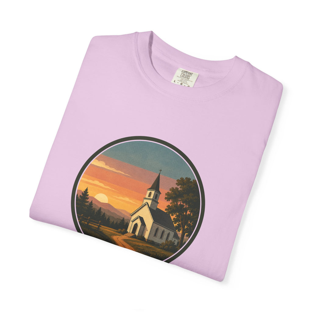 Vintage Church Sunset T-Shirt