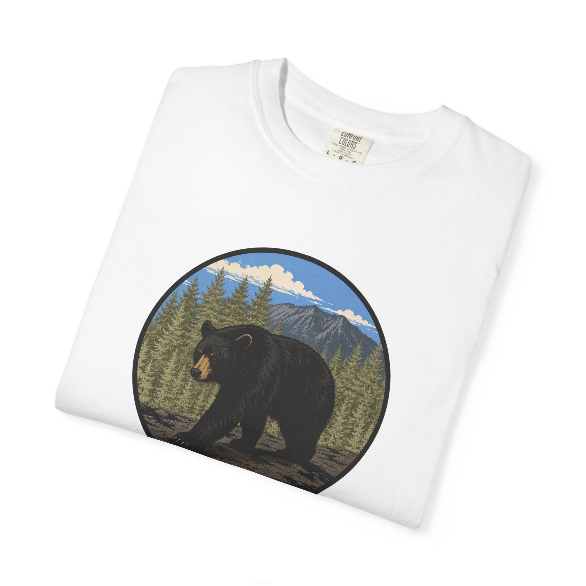 Black Bear Wilderness Badge Unisex Garment-Dyed T-Shirt