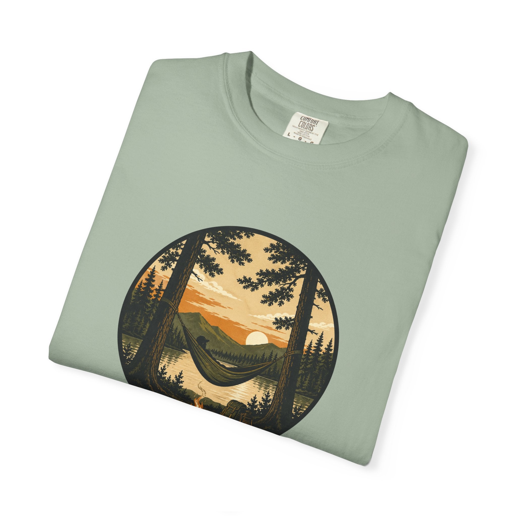 Vintage Mountain Lake T-Shirt — Sunset Forest Camper Tee