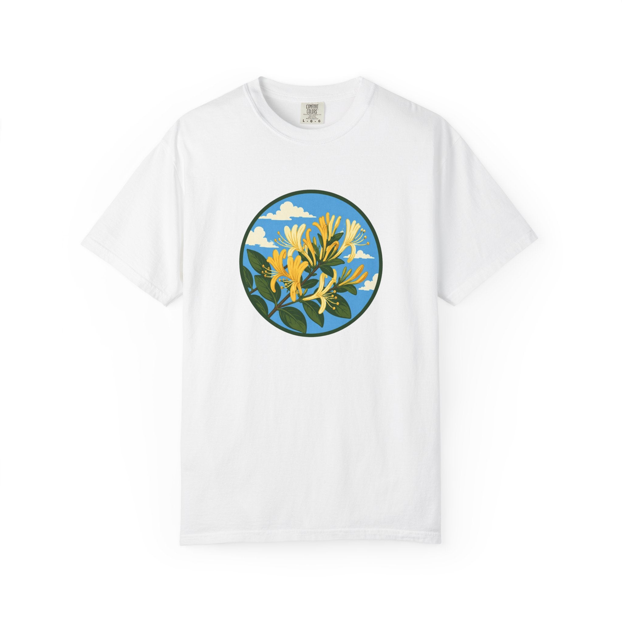 Honeysuckle Circle Tee — Botanical Floral Graphic T-Shirt