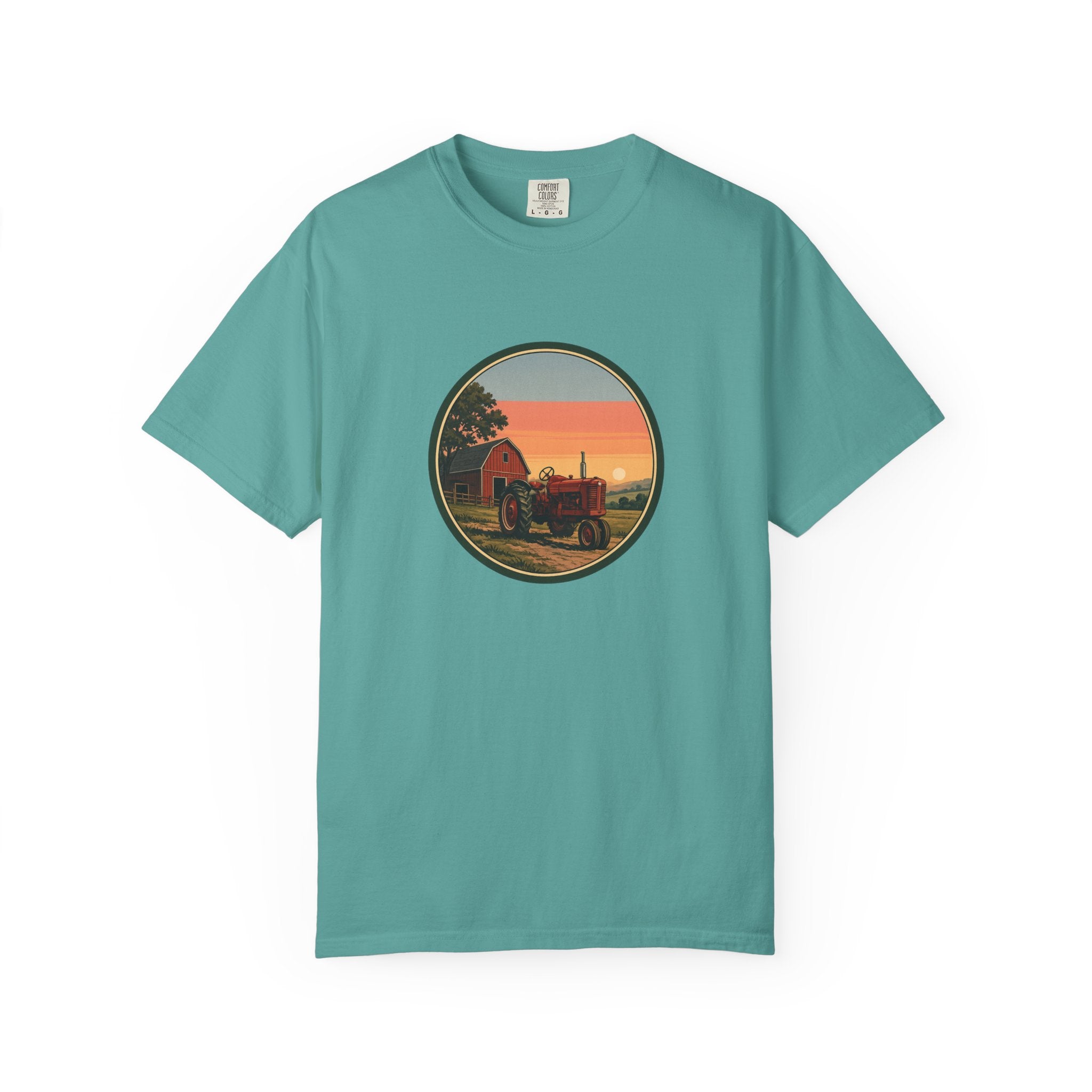 Vintage Farm Tractor Sunset T-Shirt