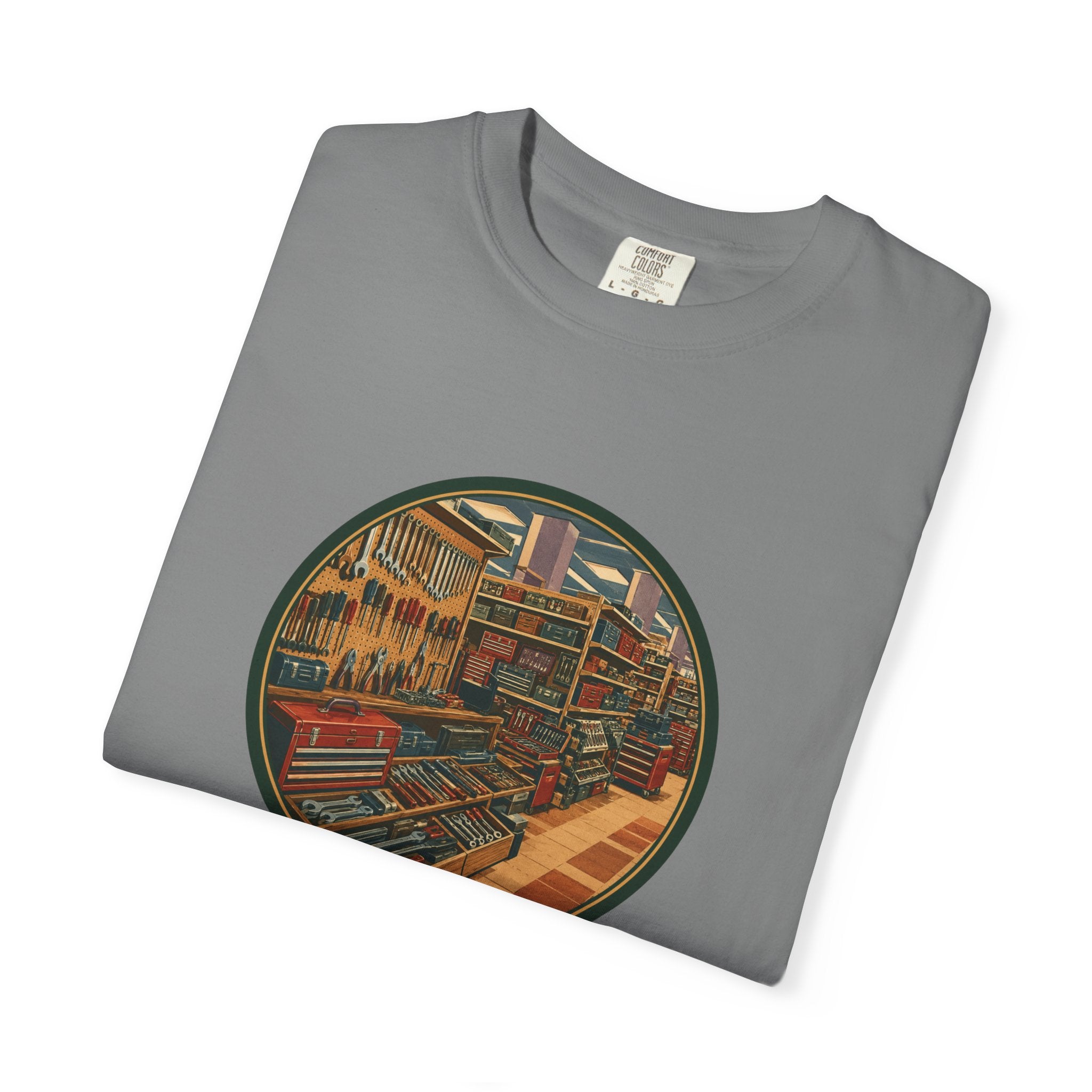 Vintage Tool Graphic T-Shirt — Remembering the Tool Department Illustration