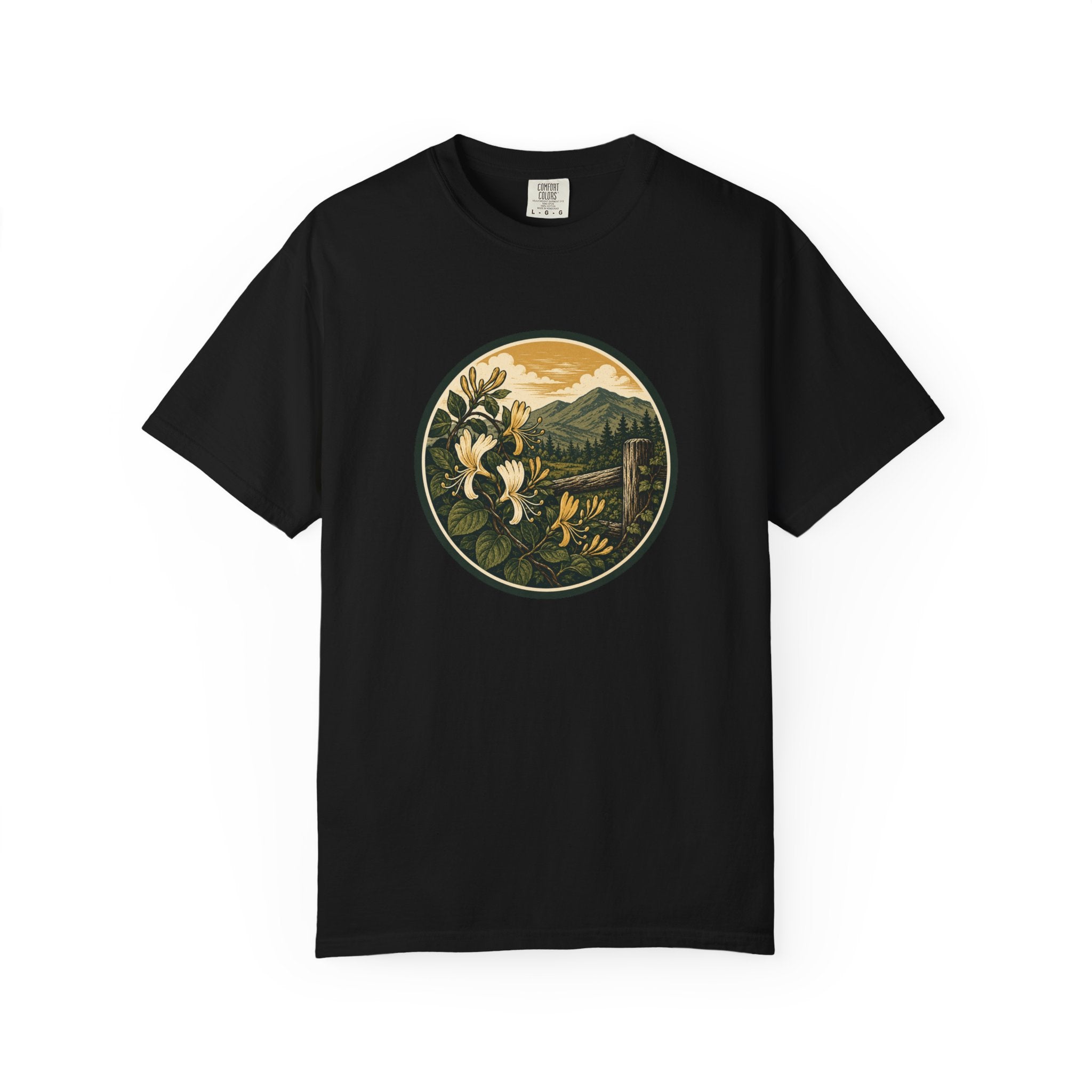 Nature Circle Graphic Tee — Mountain Honeysuckle Scenic T-Shirt