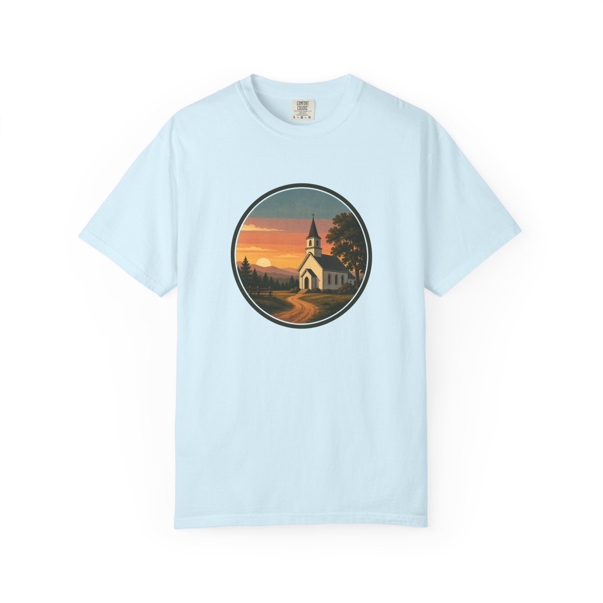 Vintage Church Sunset T-Shirt
