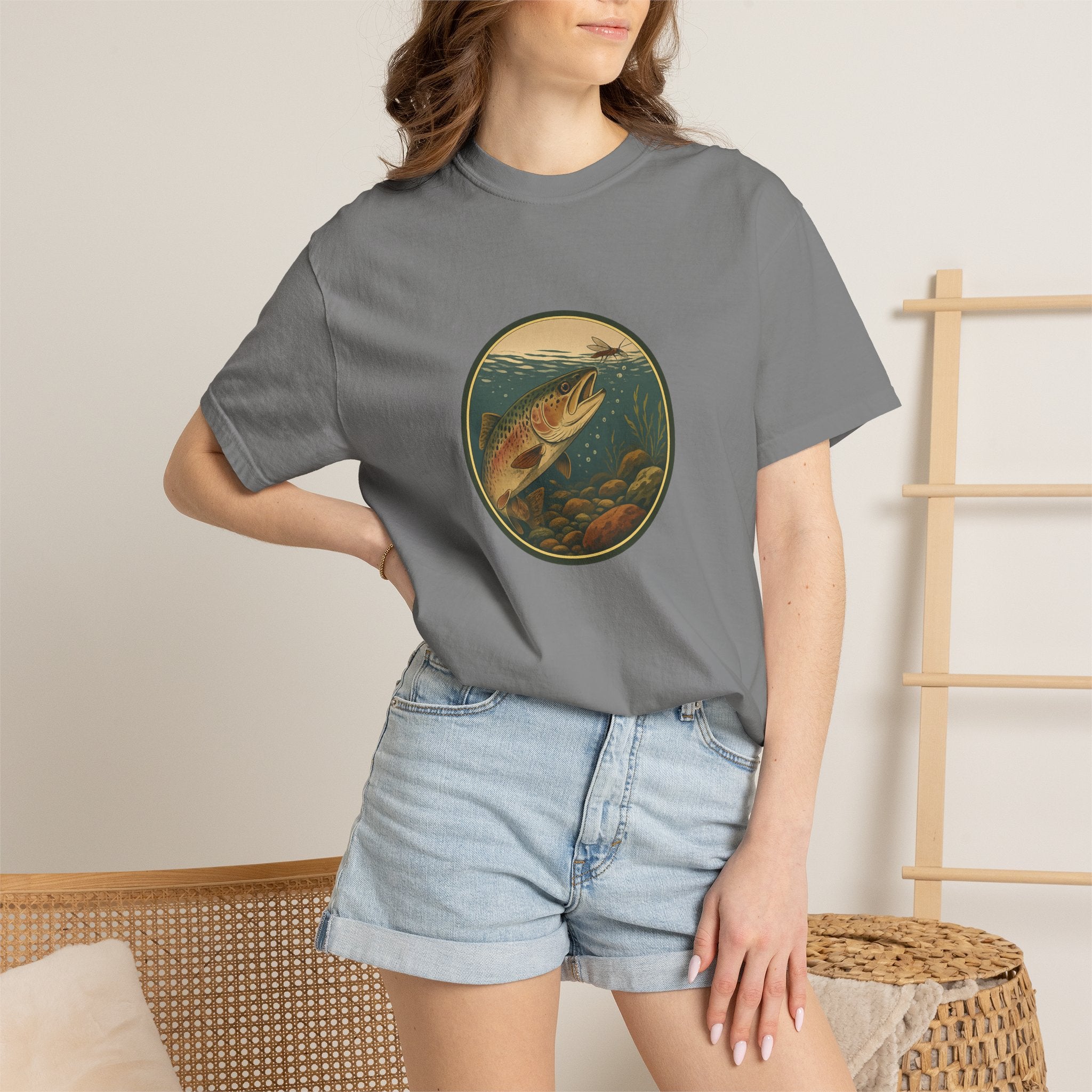 Rainbow Trout  Circle T-Shirt — Vintage Fishing Graphic Tee