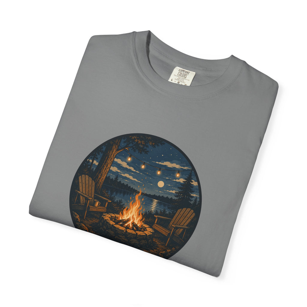 Campfire Night T-Shirt — Cozy Lakeside Bonfire Design