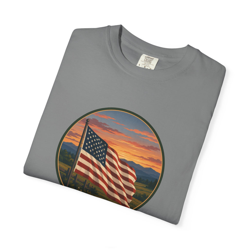 American Flag Sunset T-Shirt