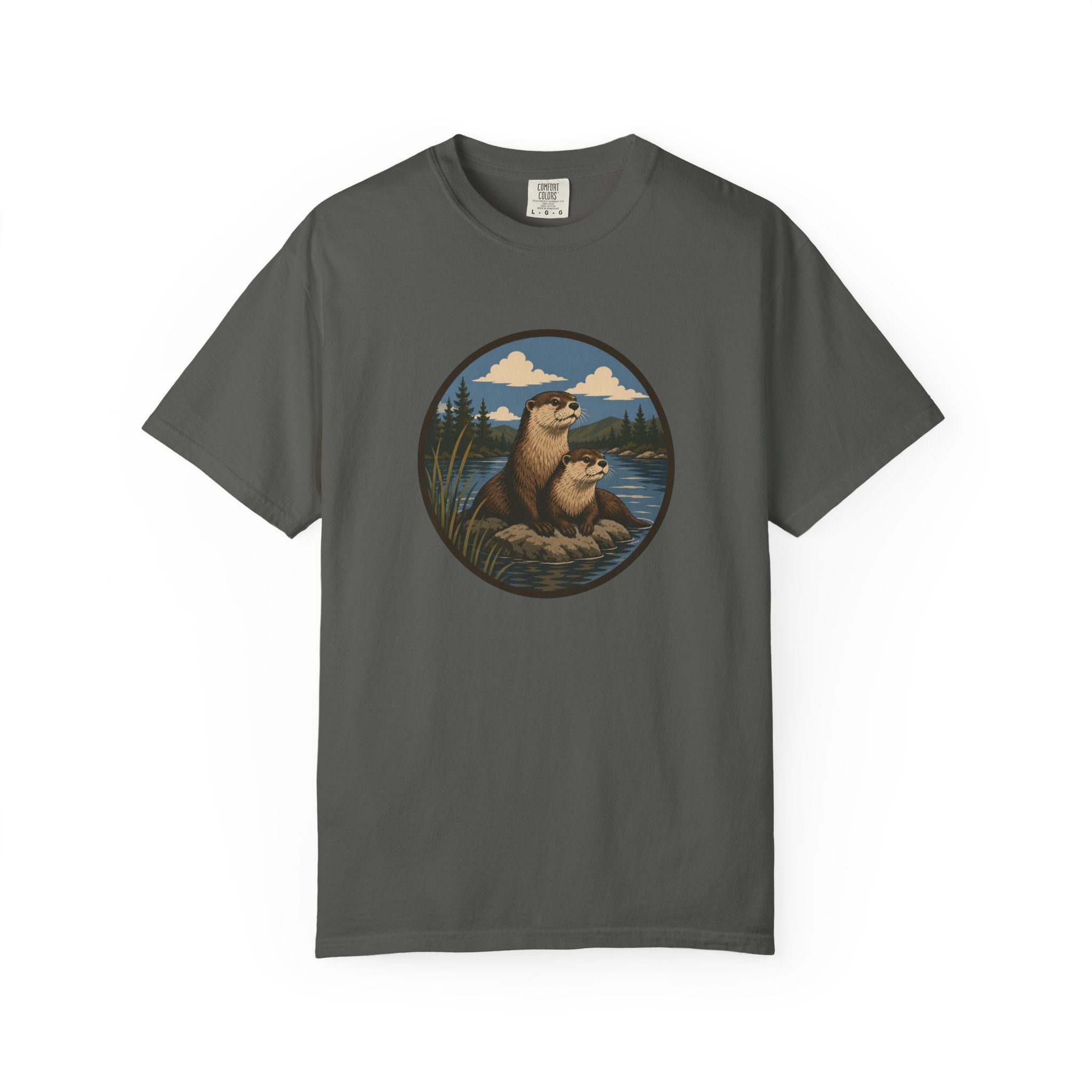 Otter & Baby Lake Scene T-Shirt