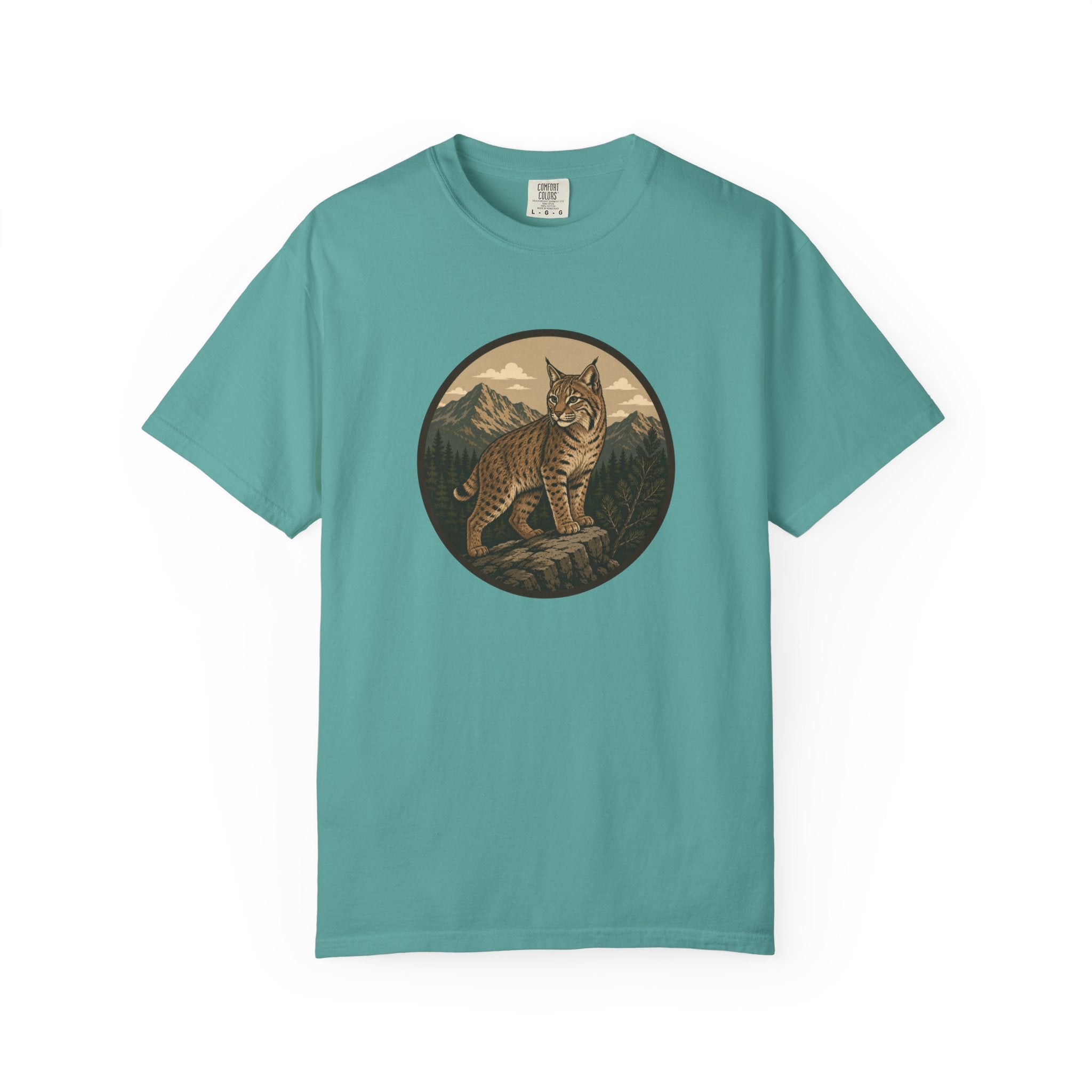 Bobcat Mountain Tee — Retro Wilderness Cat Graphic T-Shirt