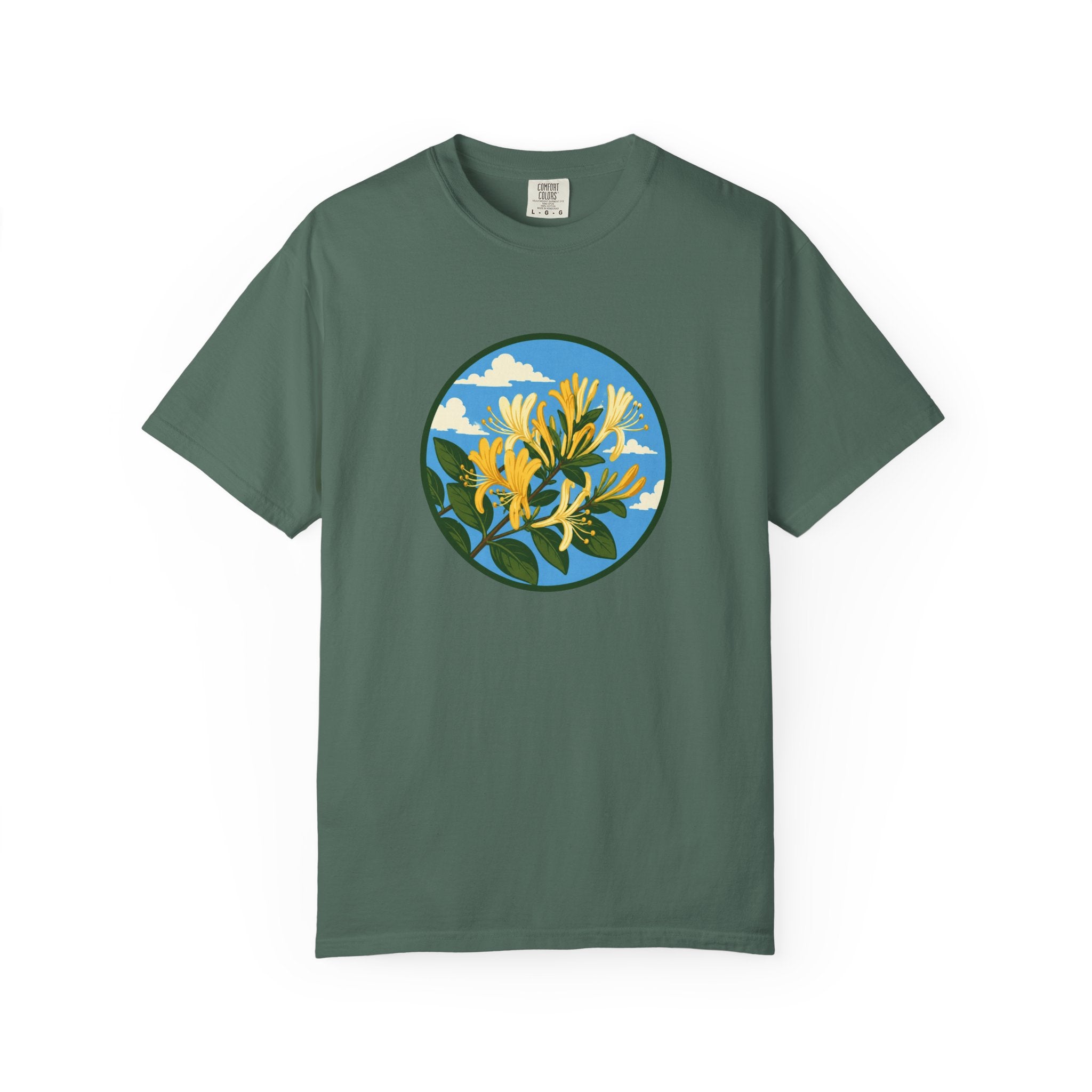 Honeysuckle Circle Tee — Botanical Floral Graphic T-Shirt
