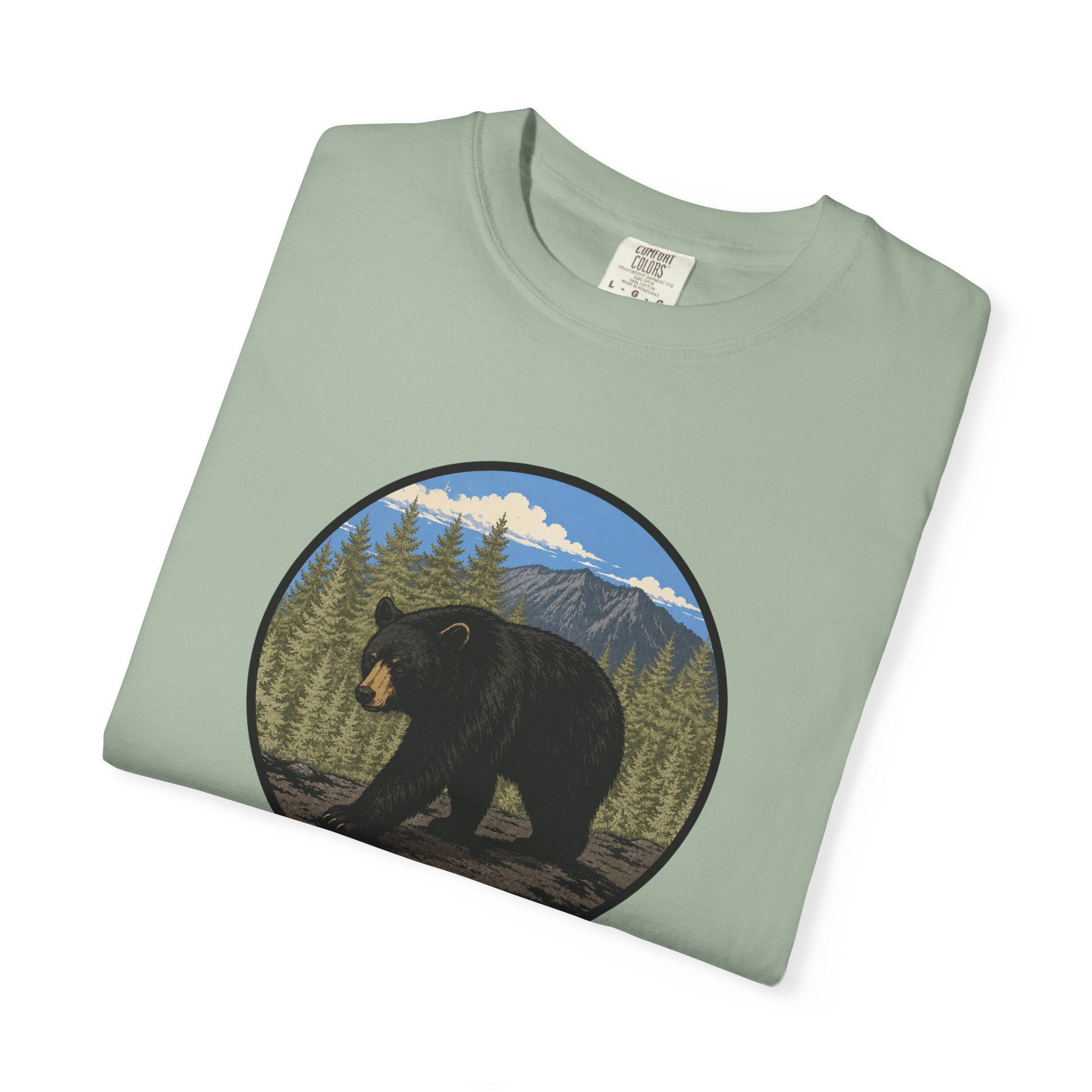 Black Bear Wilderness Badge Unisex Garment-Dyed T-Shirt