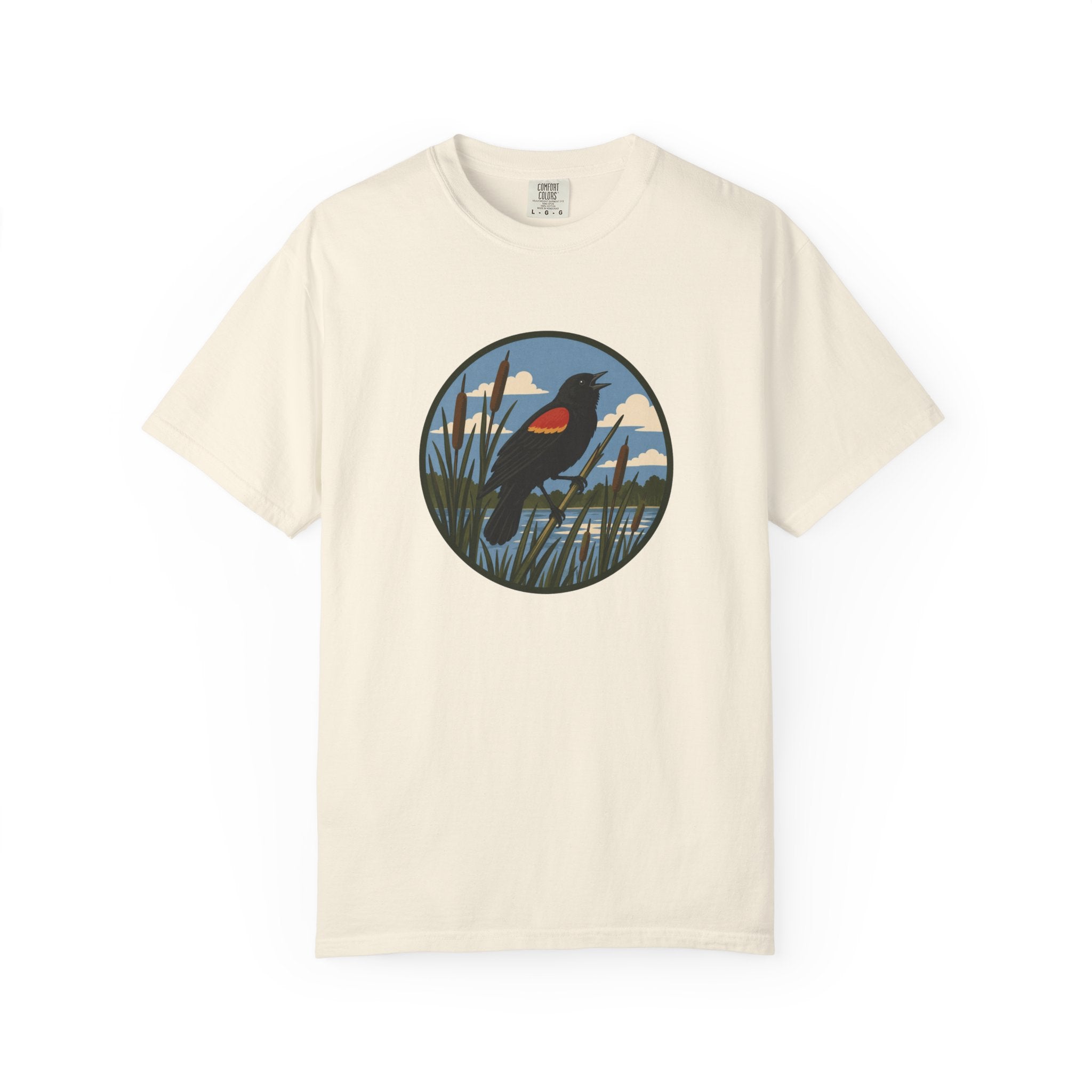 Red-winged Blackbird Graphic Tee — Marsh Bird Nature T-Shirt