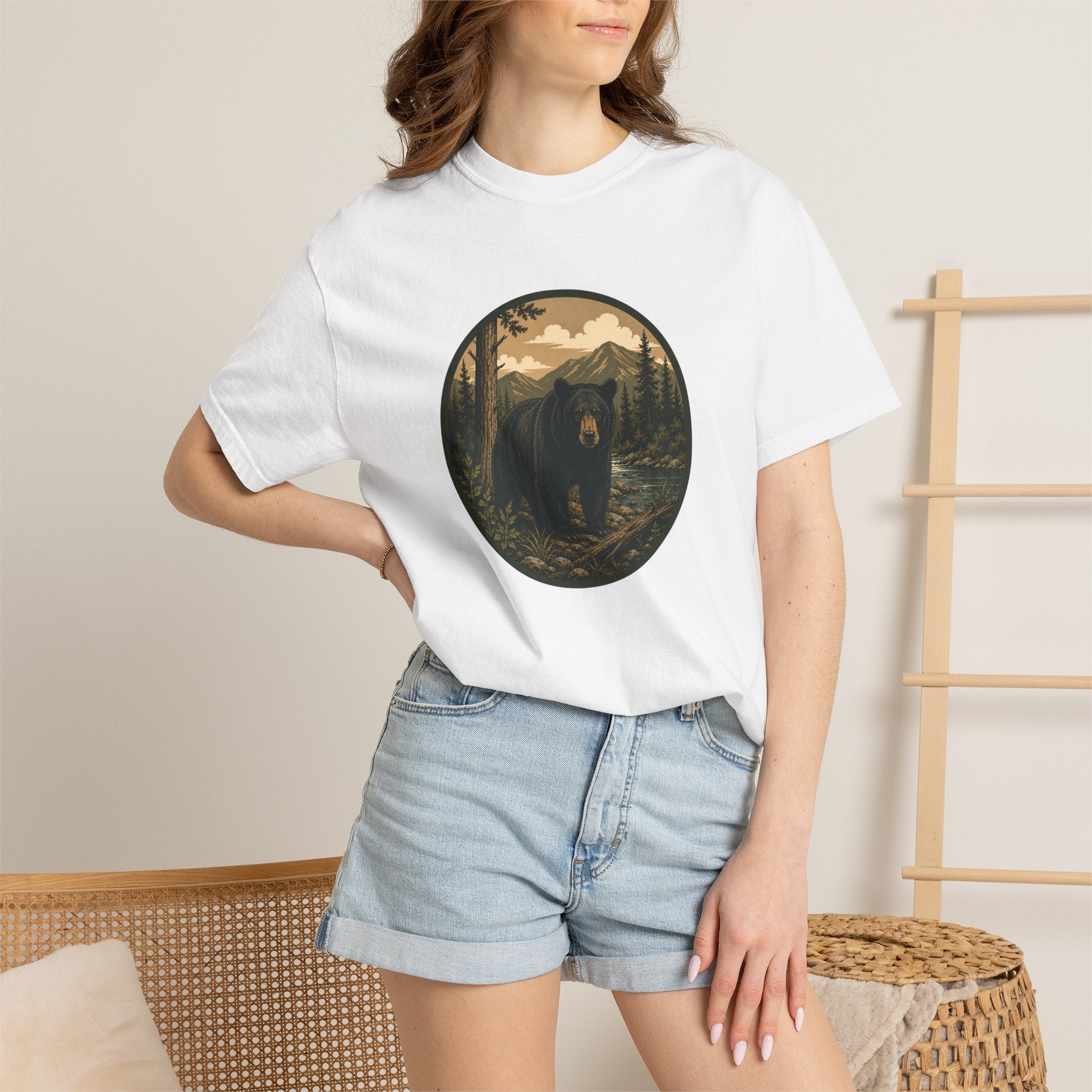 Bear Forest Graphic T-Shirt — Vintage Mountain Wilderness Tee