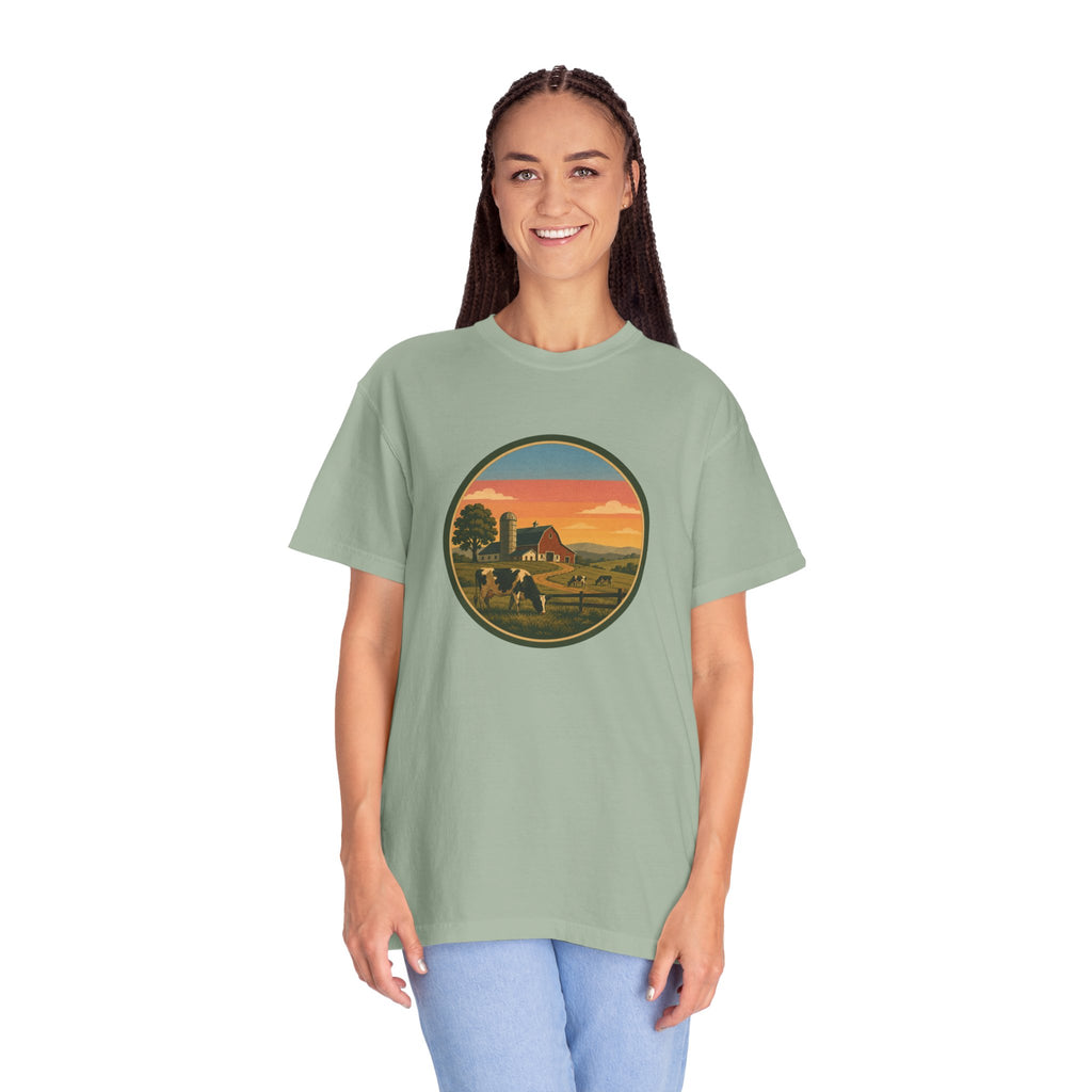 Vintage Sunset Dairy Farm T-Shirt