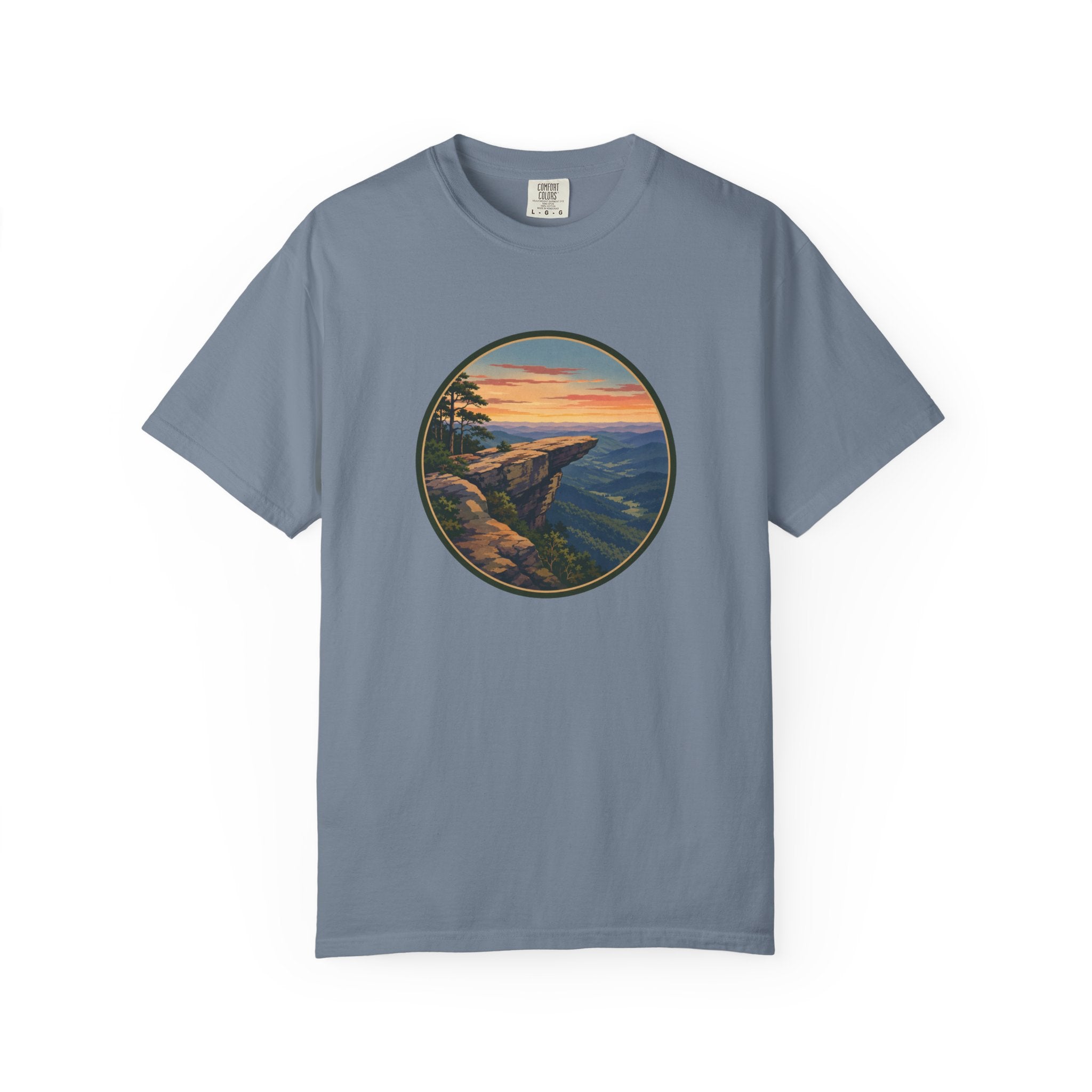 Nature Sunset Cliff T-Shirt - Blue Ridge Mountains Tee