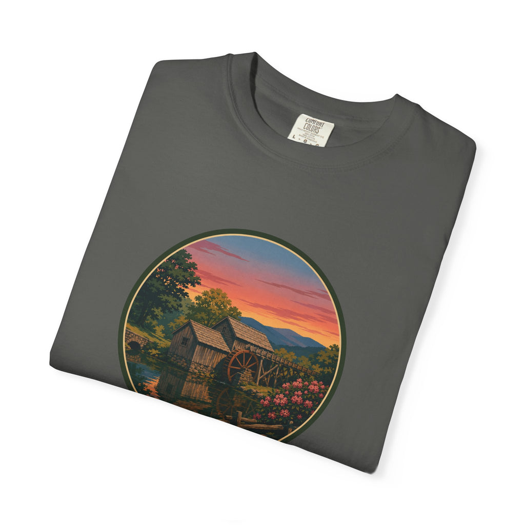 Scenic Sunset Watermill  T-Shirt