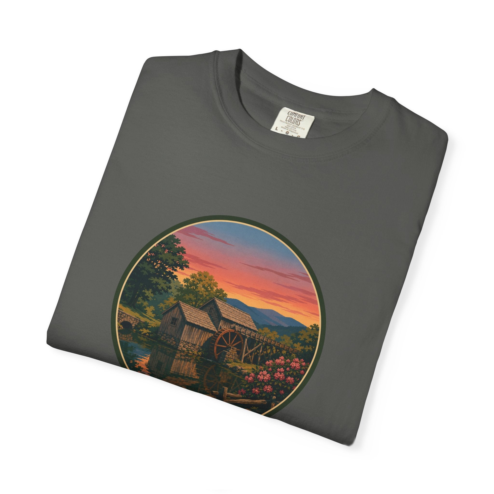 Scenic Sunset Watermill  T-Shirt