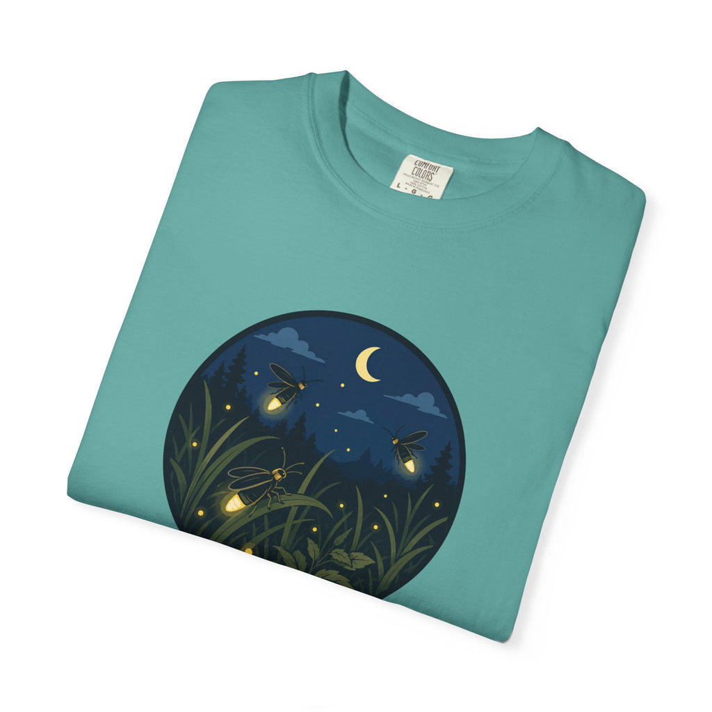 Firefly Night T-Shirt — Moonlit Meadow Graphic Tee