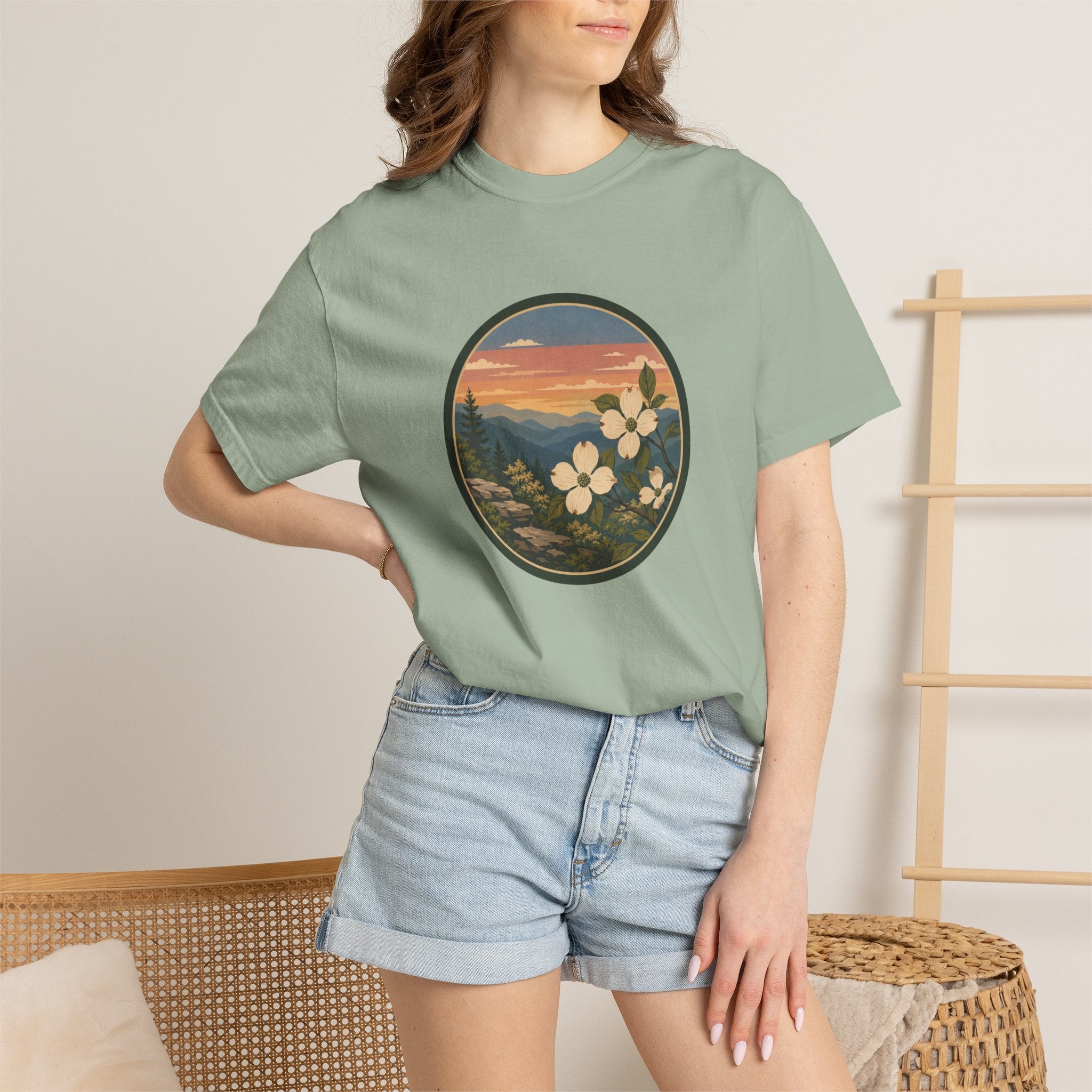 Scenic Dogwood Bloom Sunset T-Shirt