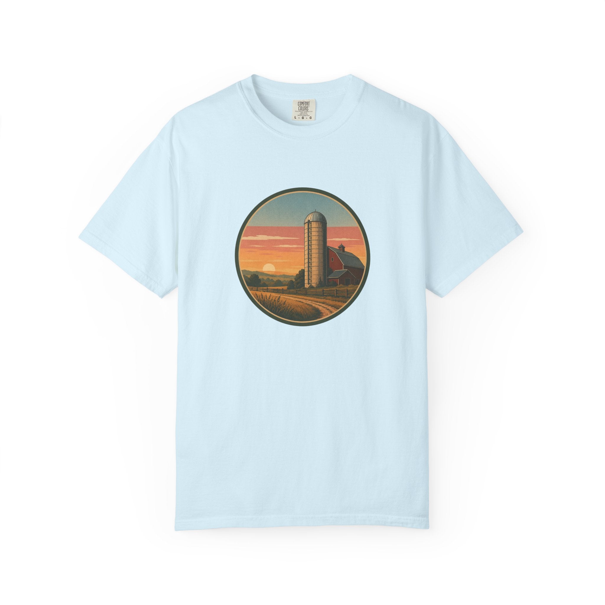 Retro Sunset Farm Silo T-Shirt
