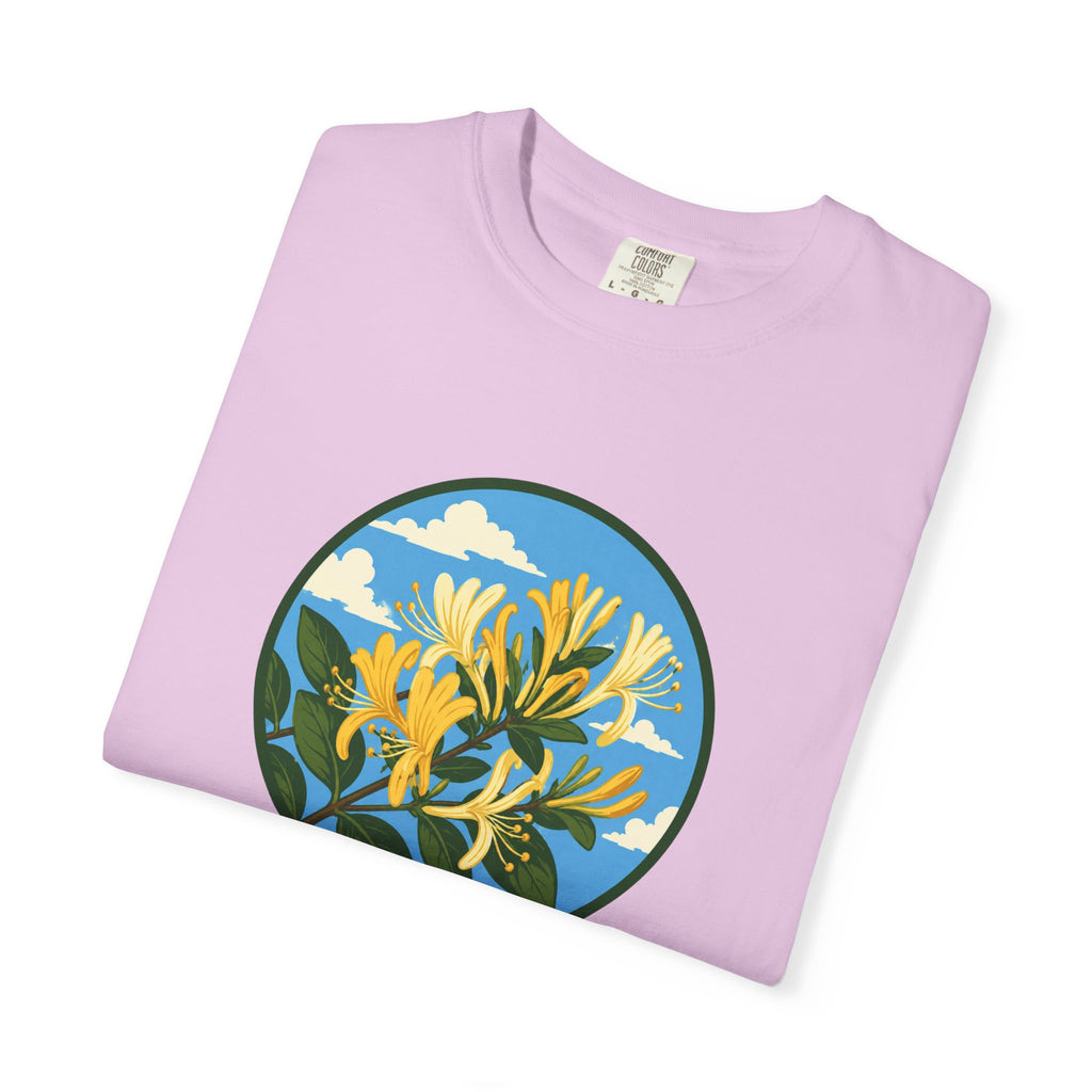 Honeysuckle Circle Tee — Botanical Floral Graphic T-Shirt
