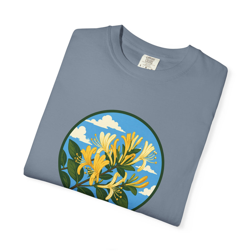 Honeysuckle Circle Tee — Botanical Floral Graphic T-Shirt