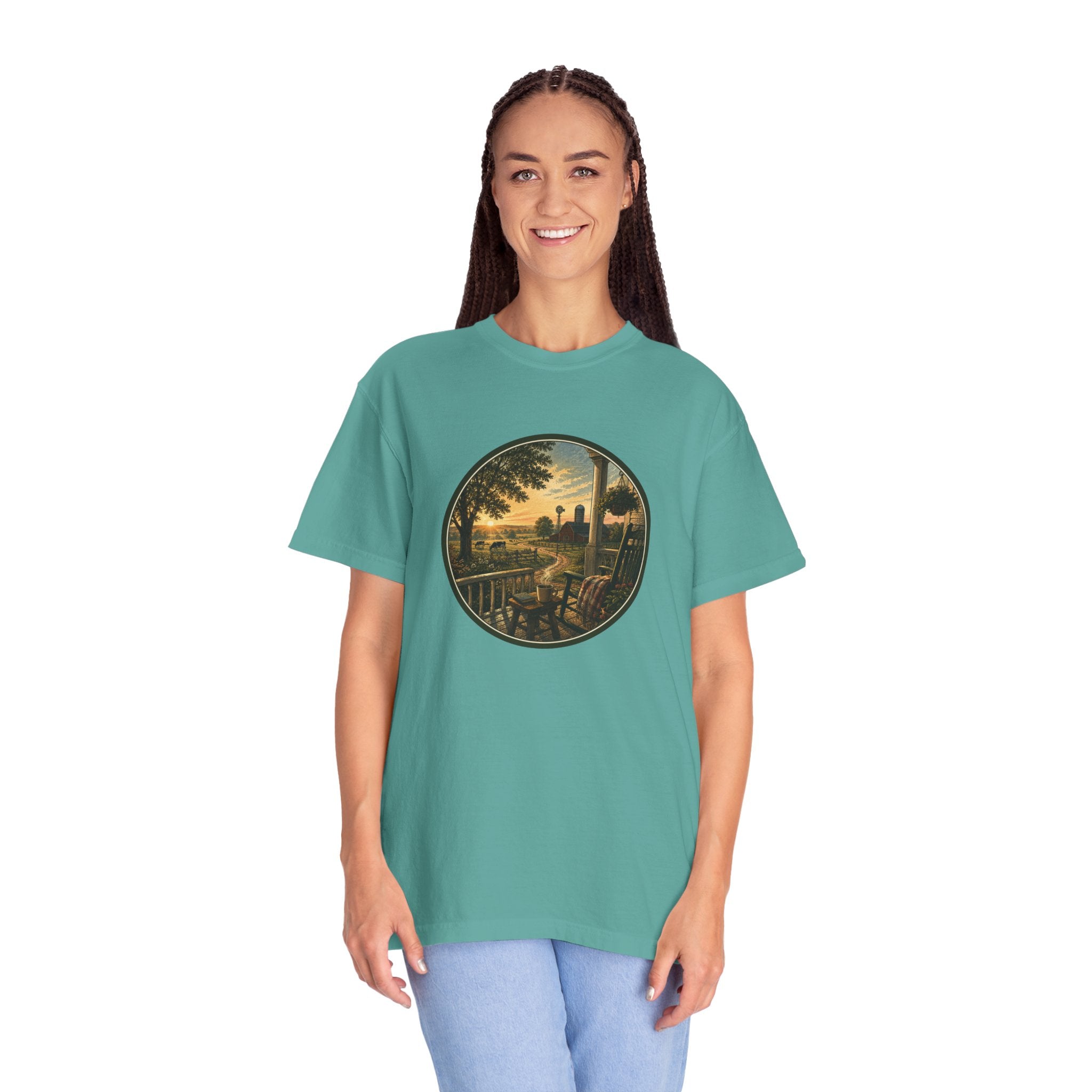 Front Porch Farmland Sunset T-Shirt