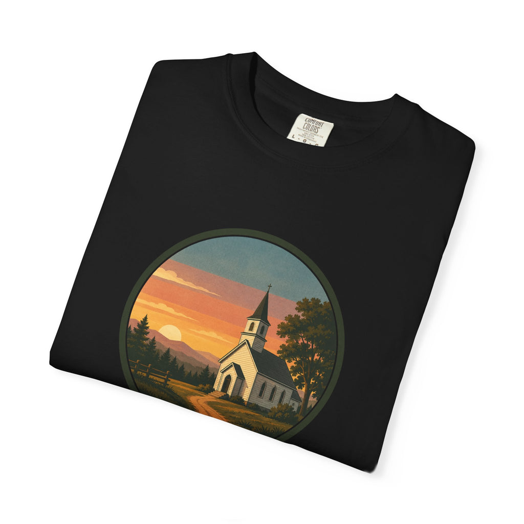 Vintage Church Sunset T-Shirt