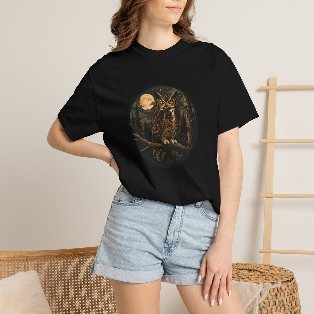 Owl Moon T-Shirt — Vintage Night Forest Graphic