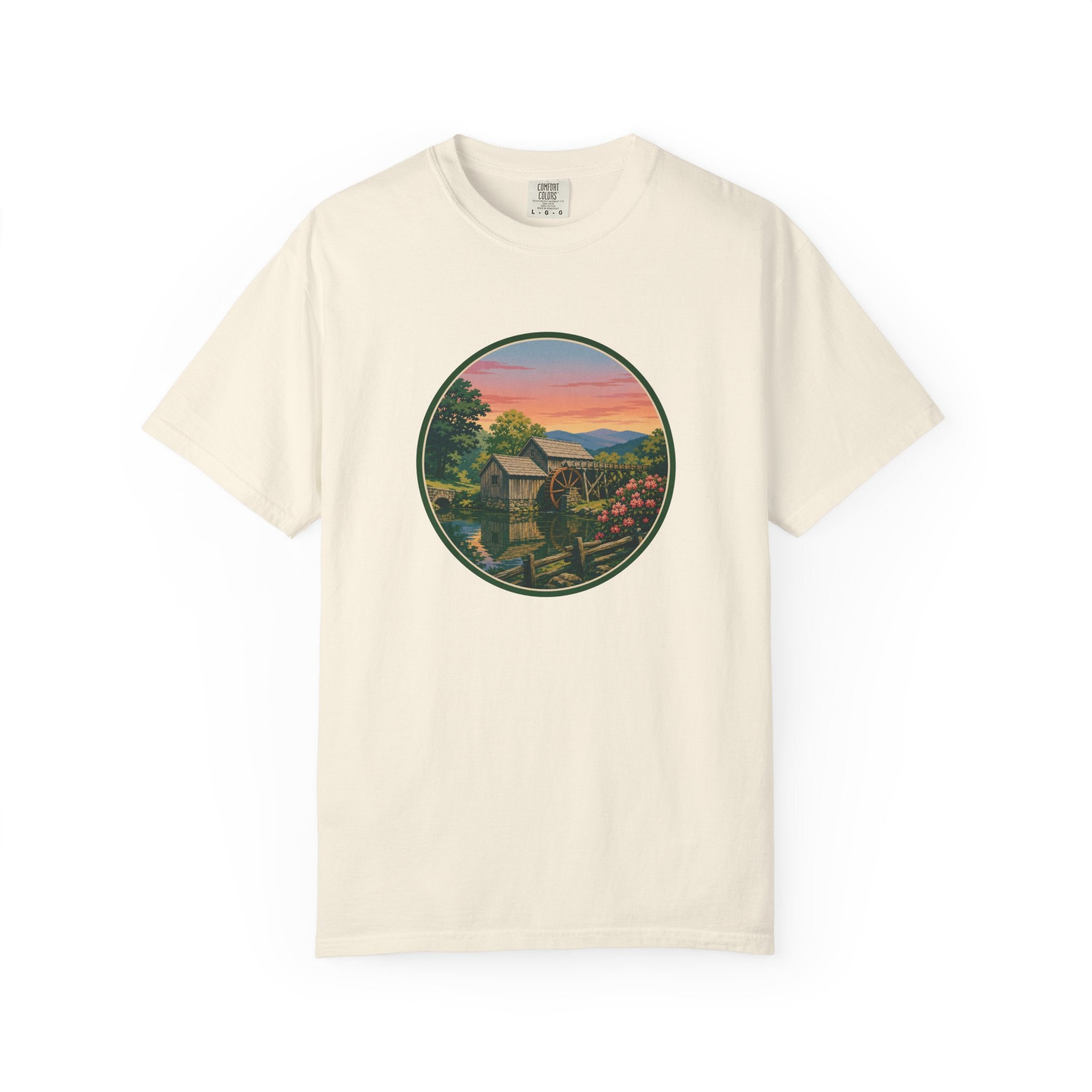 Scenic Sunset Watermill  T-Shirt