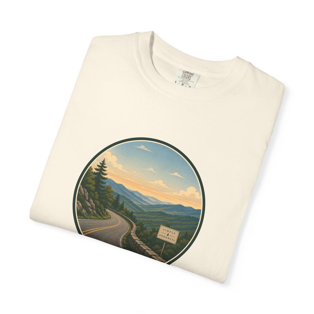 Road Through the Mountains T-Shirt — Scenic Sunset Drive Graphic Tee