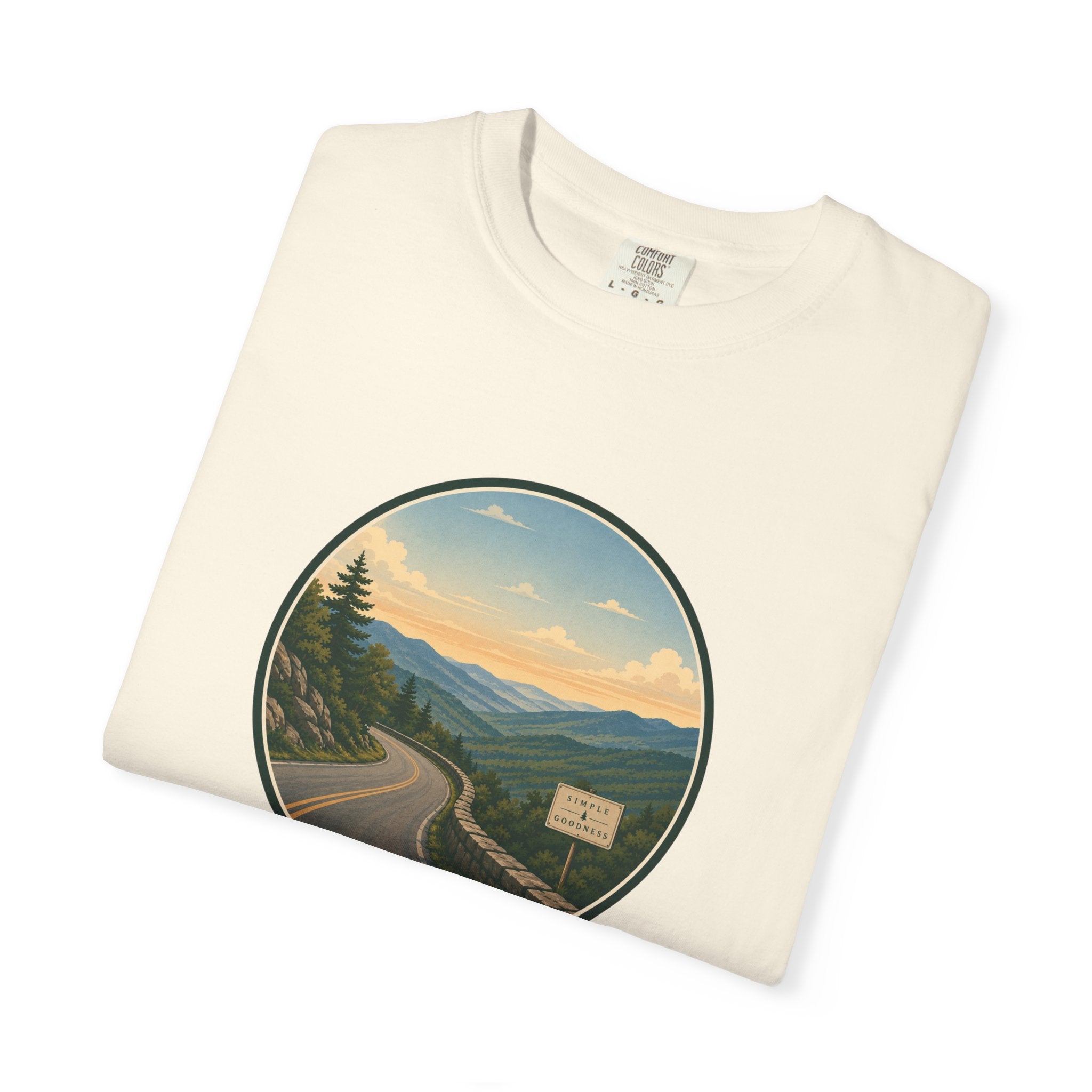 Road Through the Mountains T-Shirt — Scenic Sunset Drive Graphic Tee