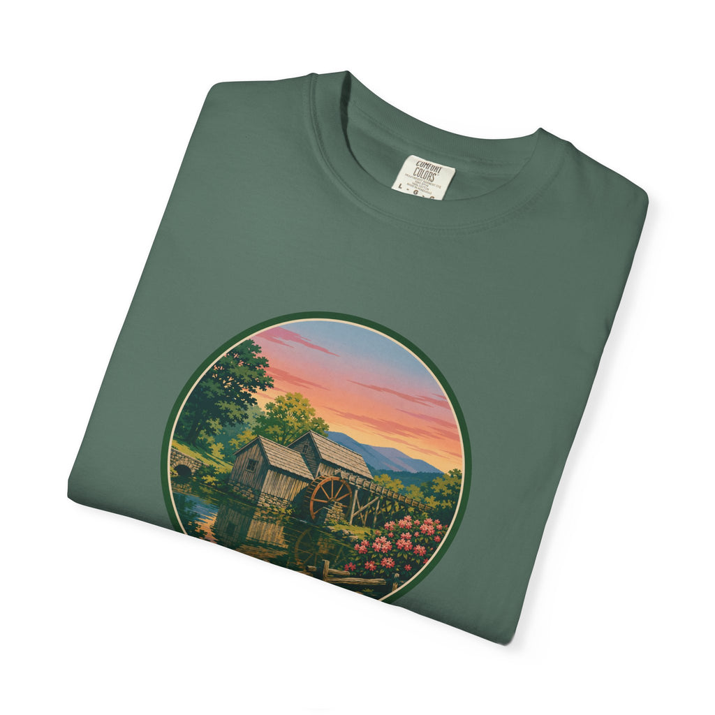 Scenic Sunset Watermill  T-Shirt