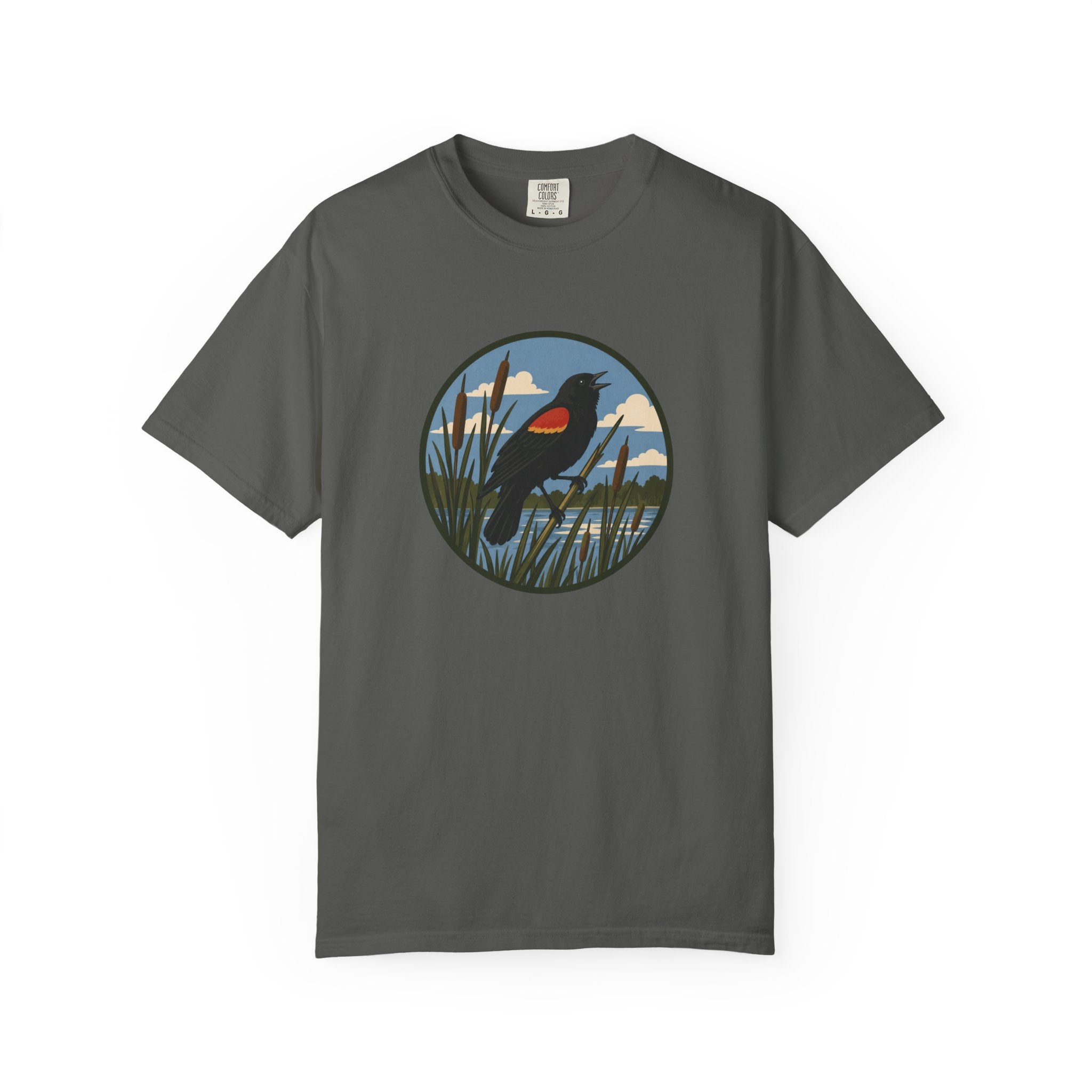 Red-winged Blackbird Graphic Tee — Marsh Bird Nature T-Shirt