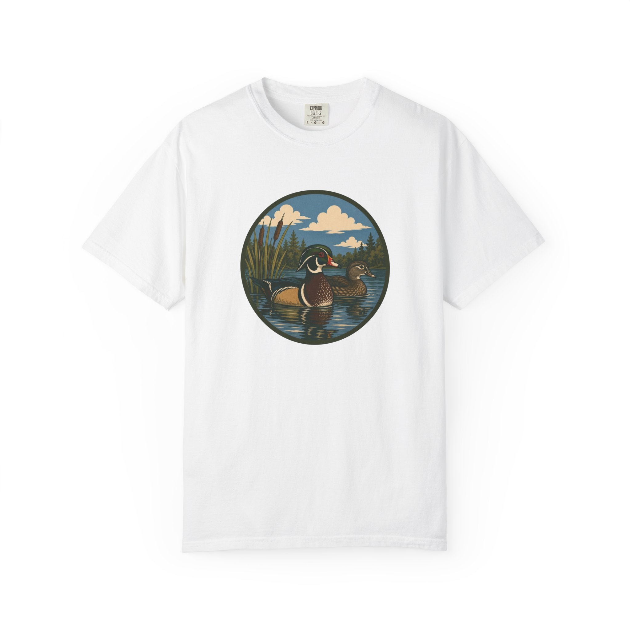 Wood Duck Pond T-Shirt — Vintage Waterfowl Nature Tee