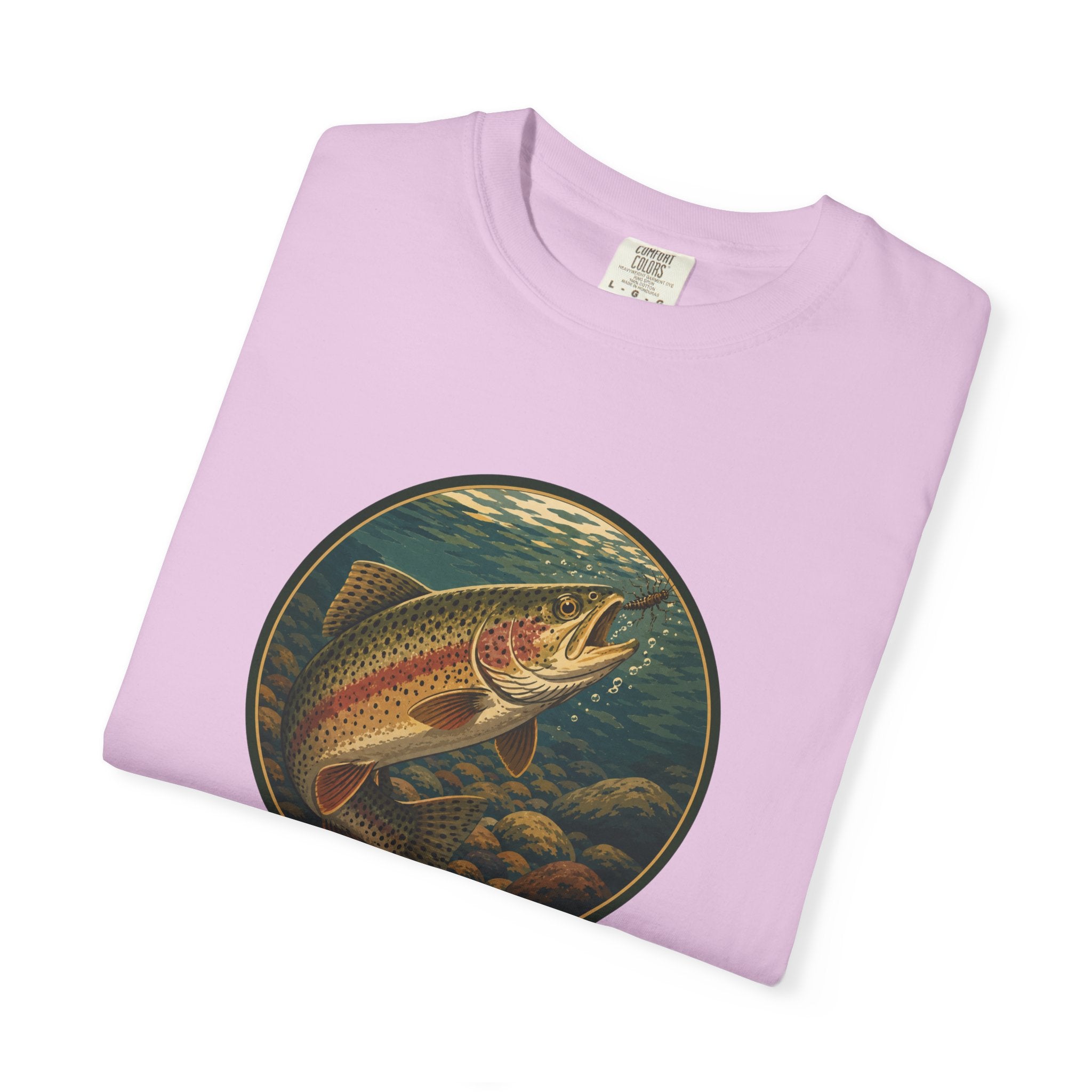 Rainbow Trout Circle Graphic T-Shirt