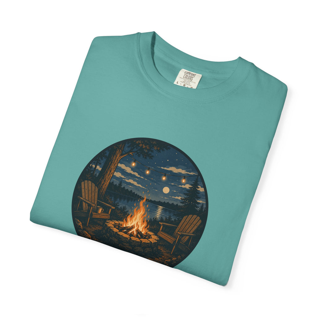 Campfire Night T-Shirt — Cozy Lakeside Bonfire Design