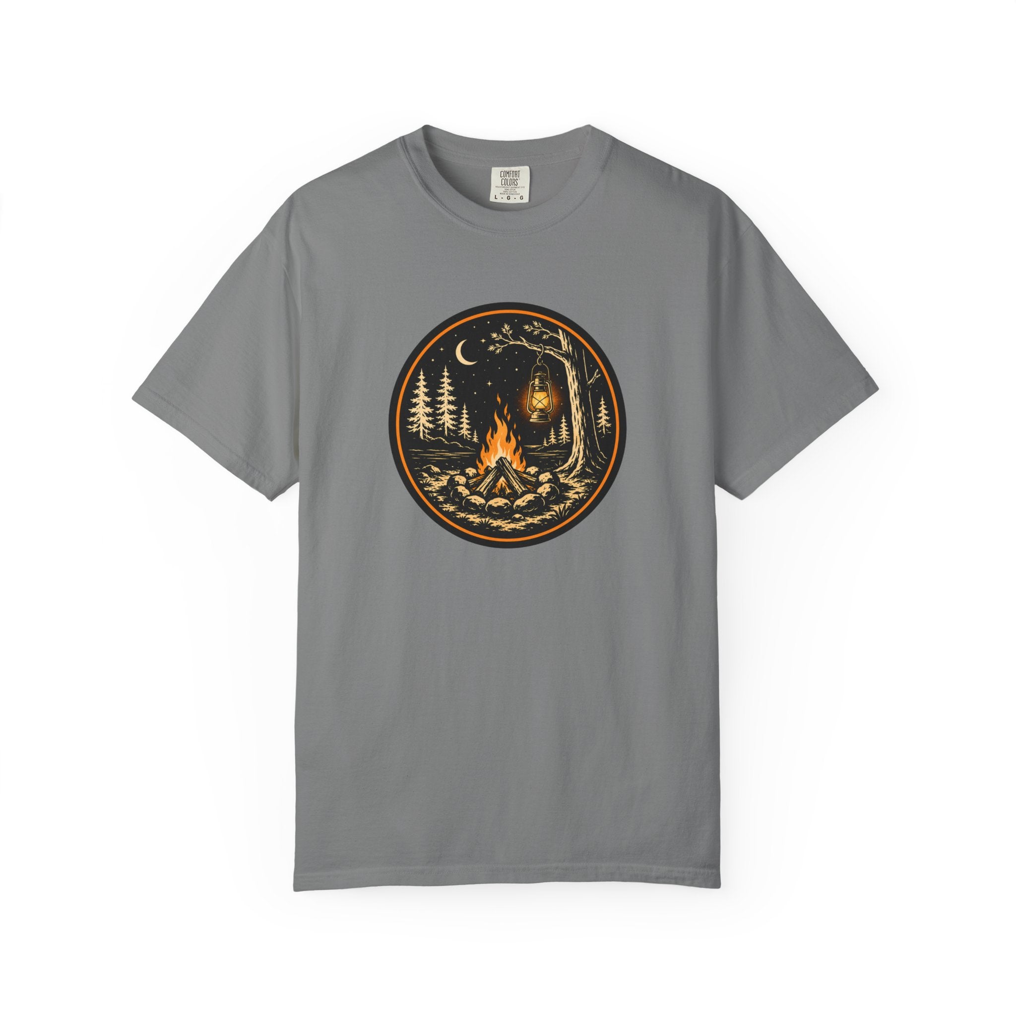Campfire Nights Badge Unisex Garment-Dyed T-Shirt