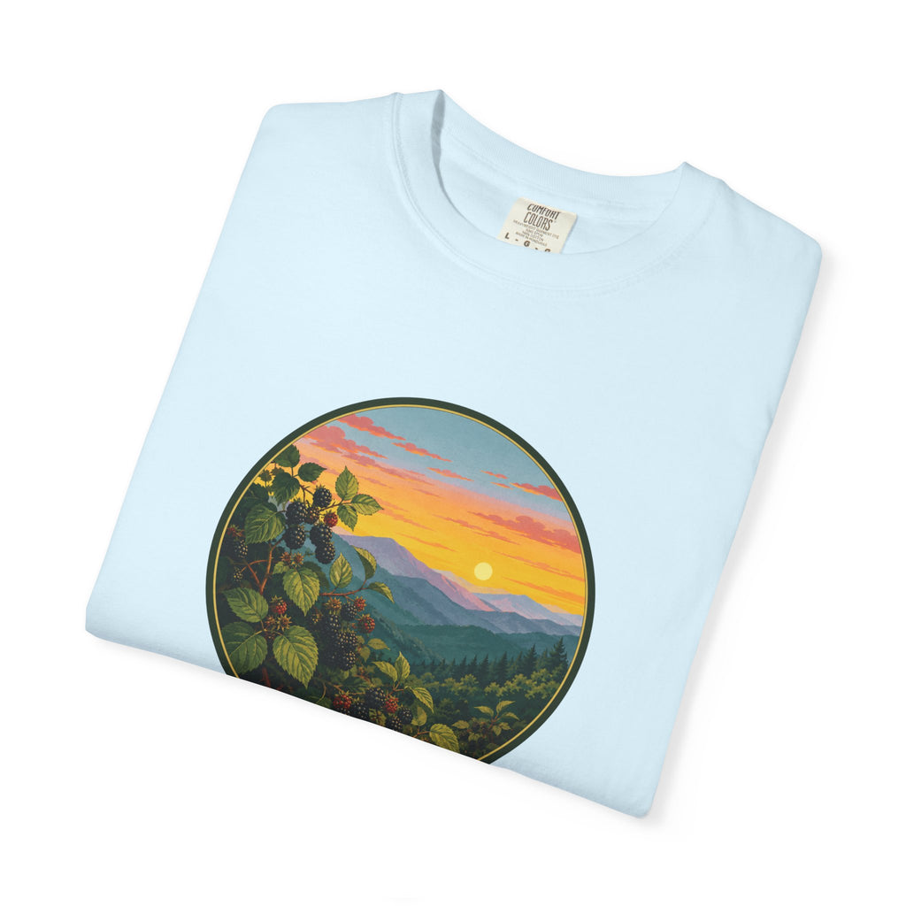 Blue Ridge Blackberries T-Shirt — Scenic Mountain Sunset Tee