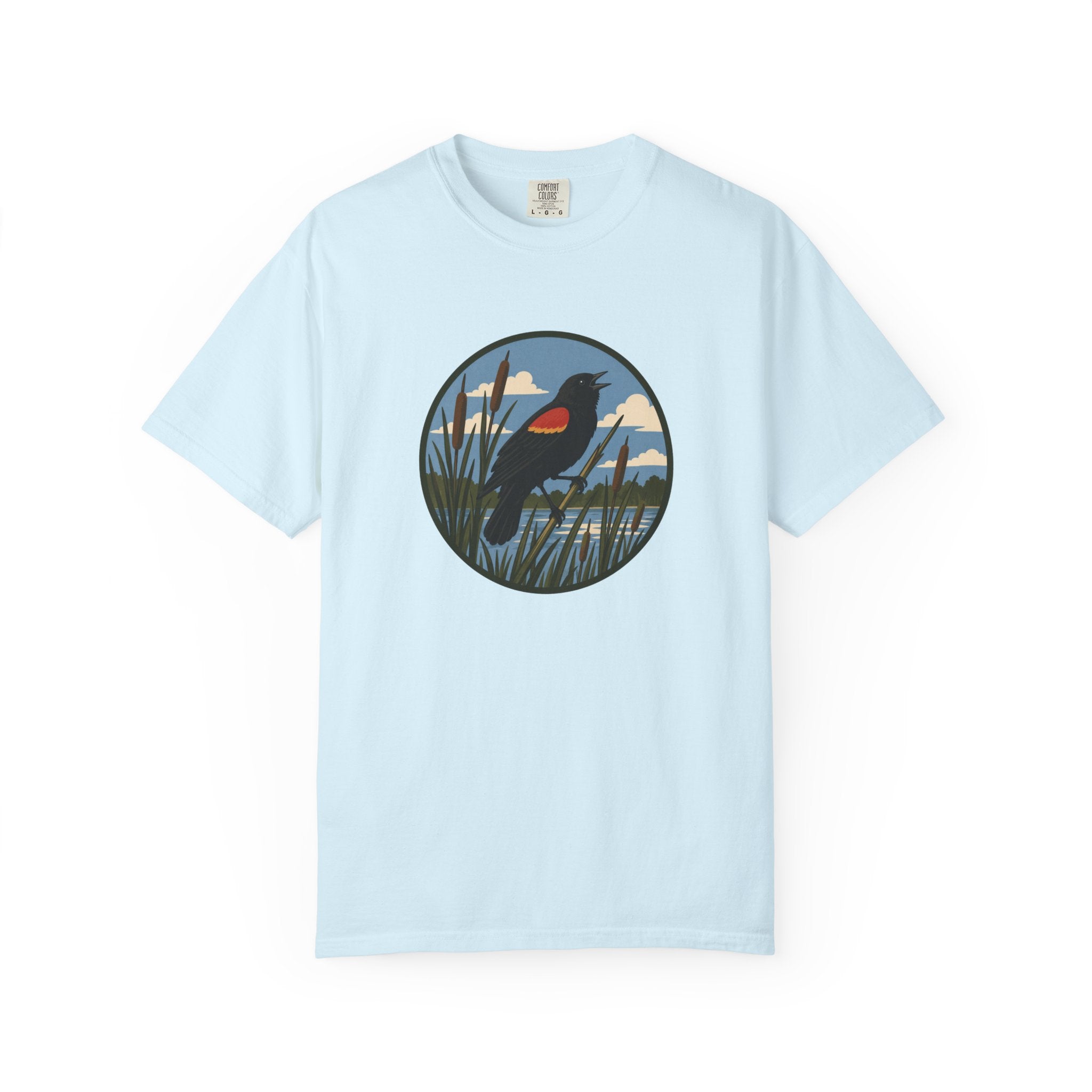 Red-winged Blackbird Graphic Tee — Marsh Bird Nature T-Shirt
