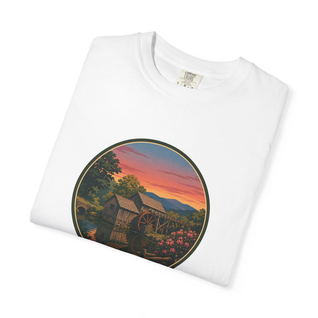 Scenic Sunset Watermill  T-Shirt
