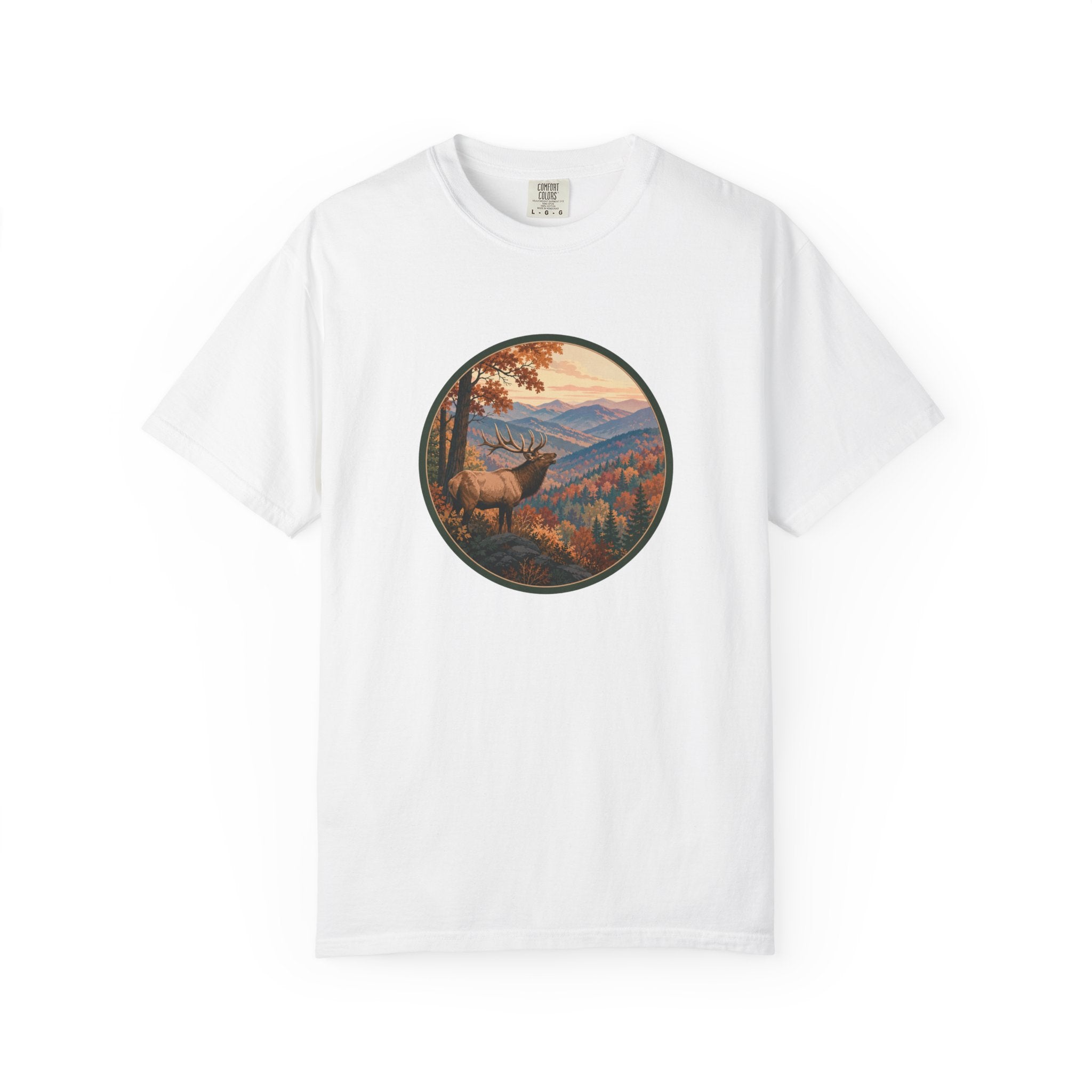 Elk Mountain Landscape T-Shirt — Scenic Wilderness Graphic Tee