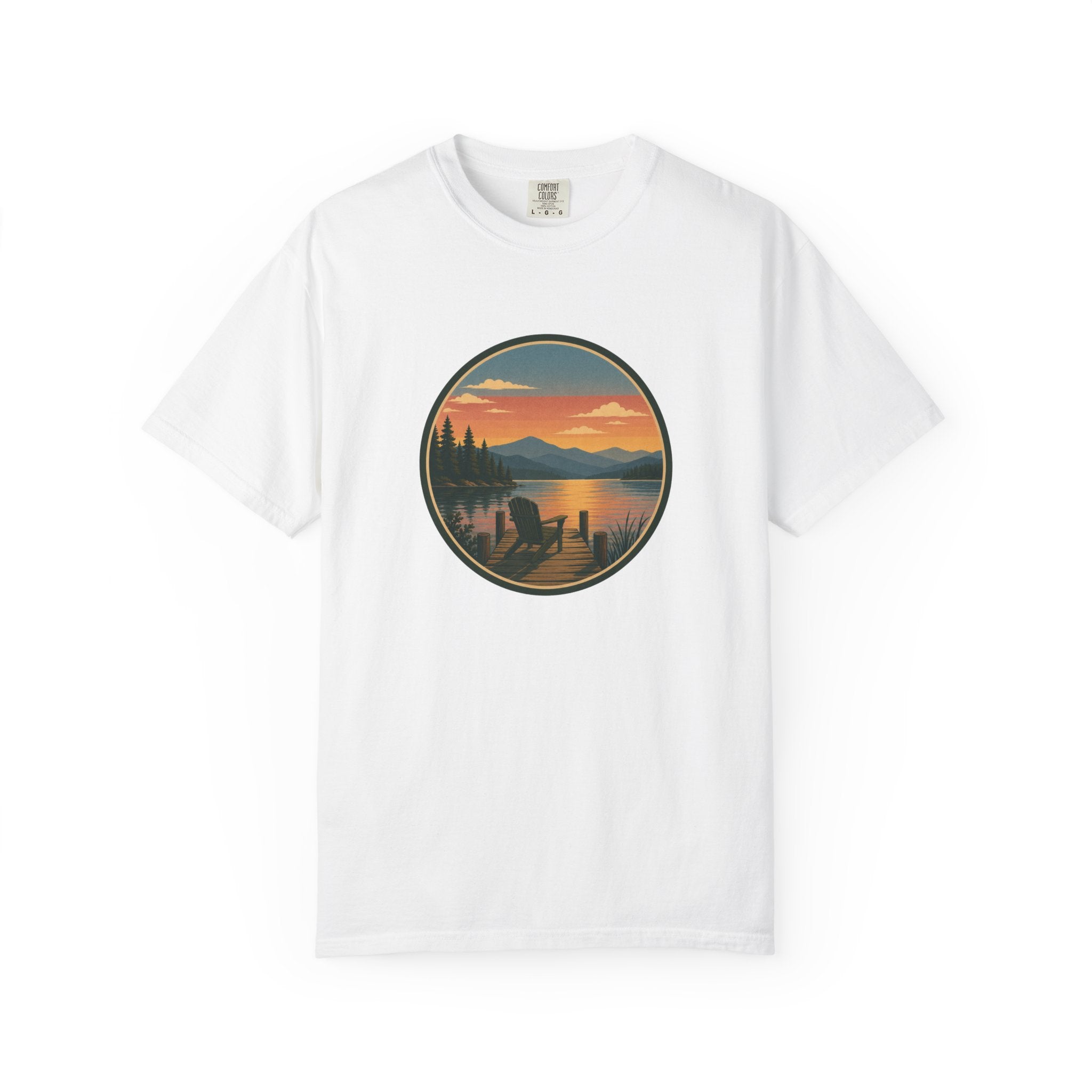 Sunset Lake Scenic T-Shirt – Mountain Dock Landscape Tee