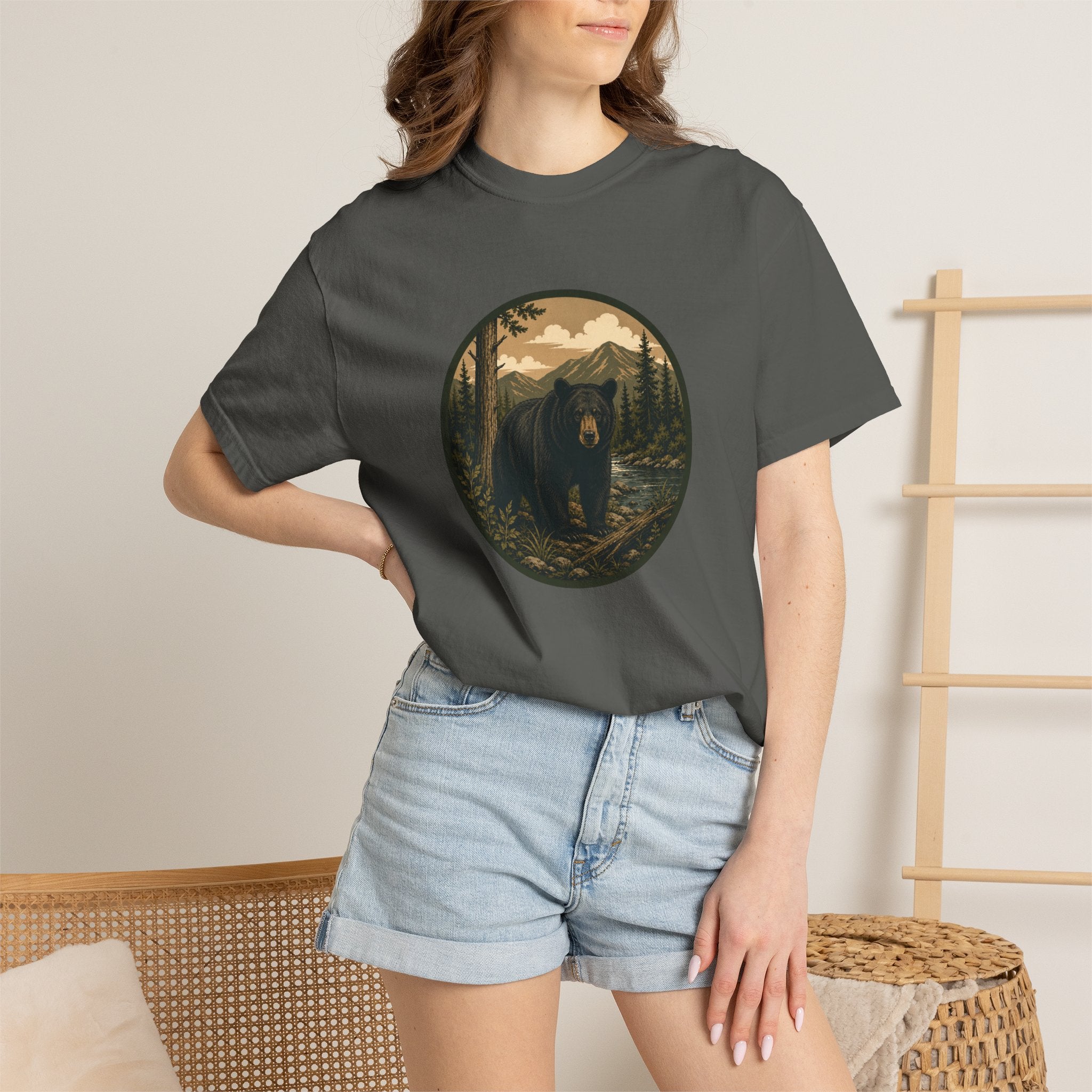 Bear Forest Graphic T-Shirt — Vintage Mountain Wilderness Tee