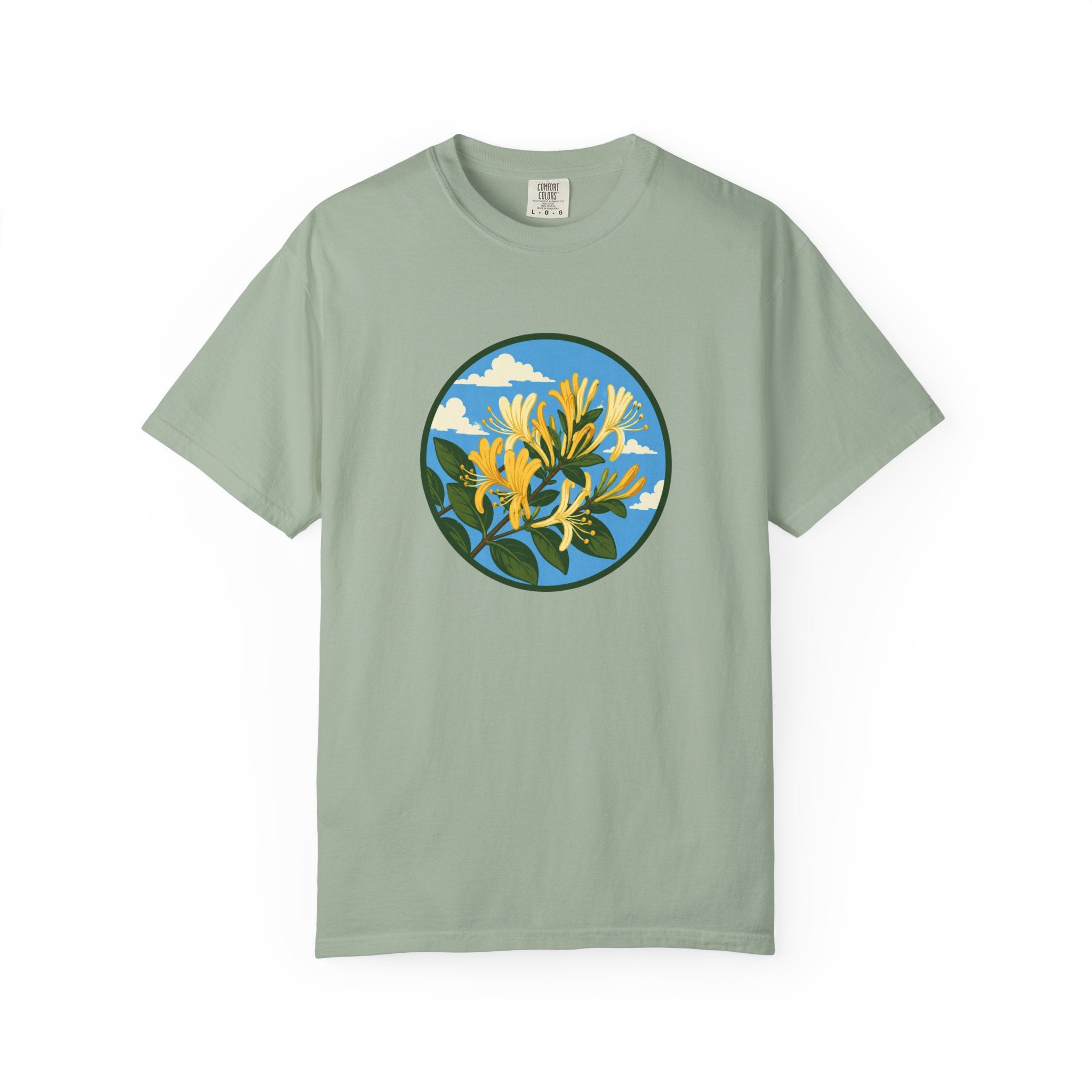 Honeysuckle Circle Tee — Botanical Floral Graphic T-Shirt