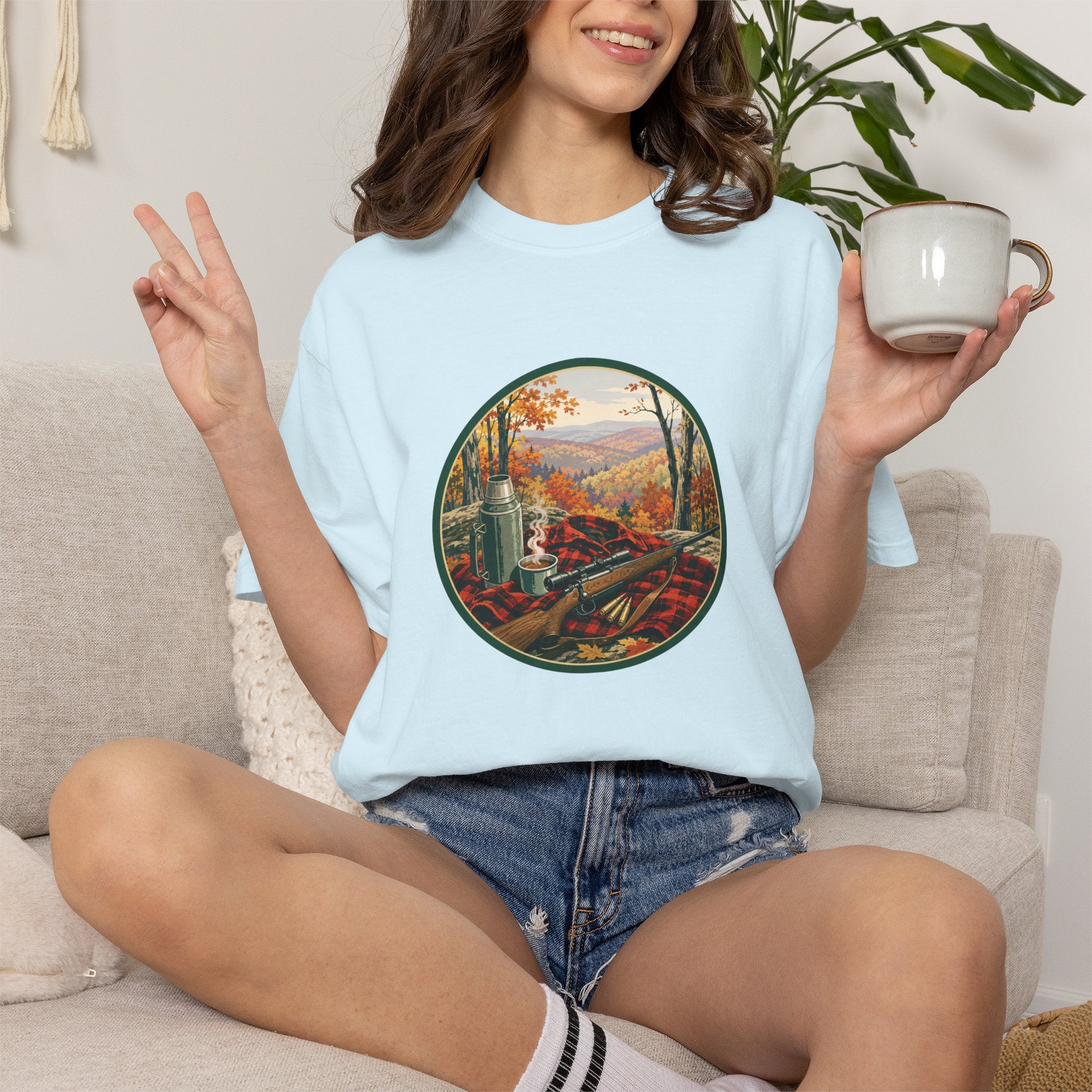 Autumn Hunt Scenic T-Shirt — Vintage Mountain Fall Landscape Tee
