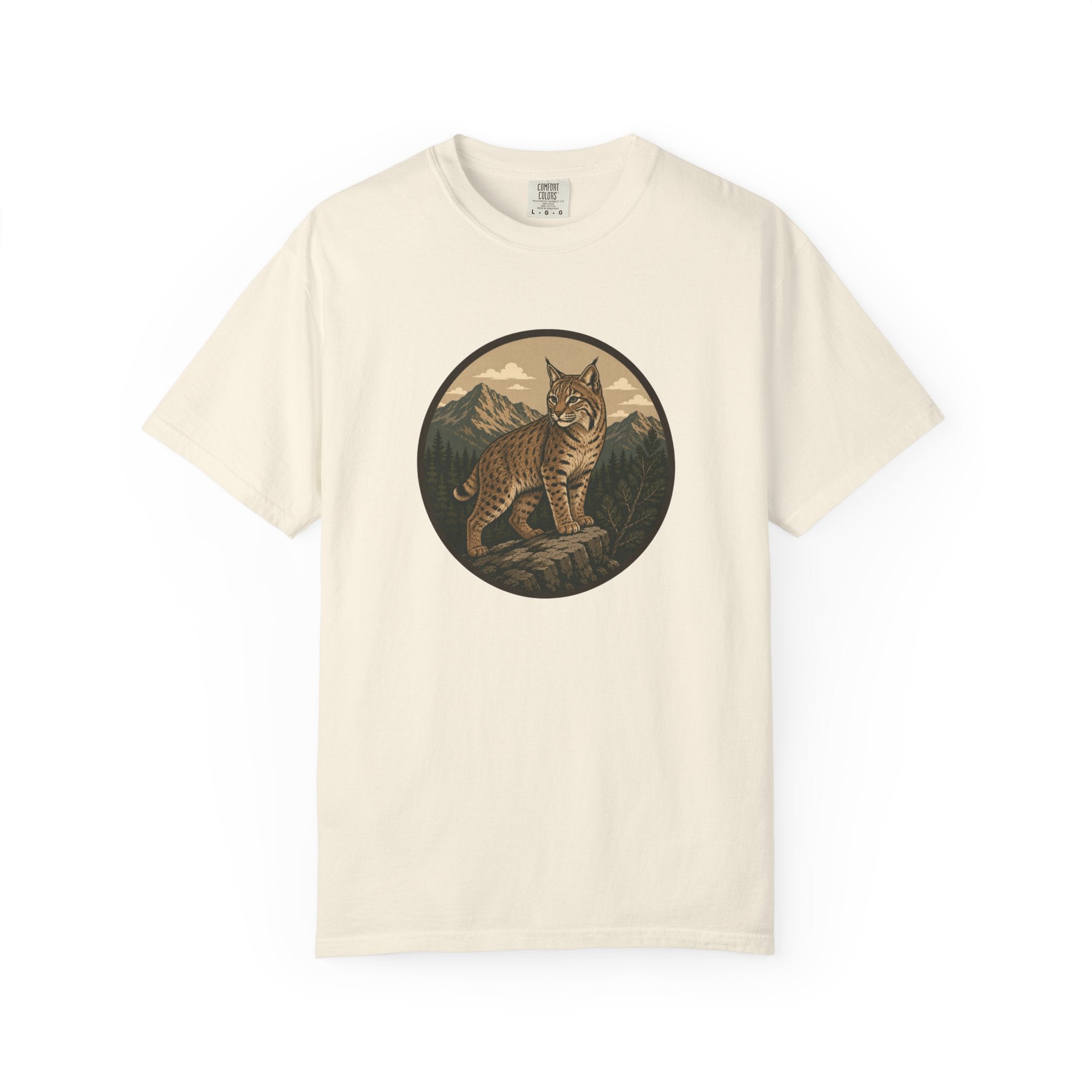 Bobcat Mountain Tee — Retro Wilderness Cat Graphic T-Shirt